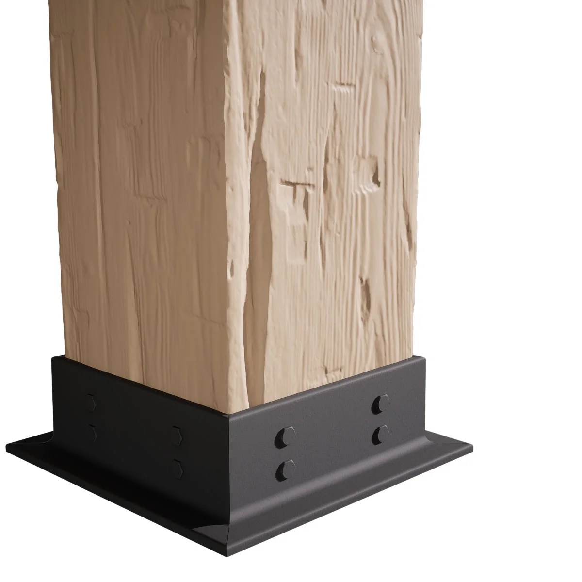 Ekena Millwork 6"W x 5'H Sand Blasted Endurathane Faux Wood Non-Tapered Square Column Wrap with Faux Iron Capital & Base - Image 63