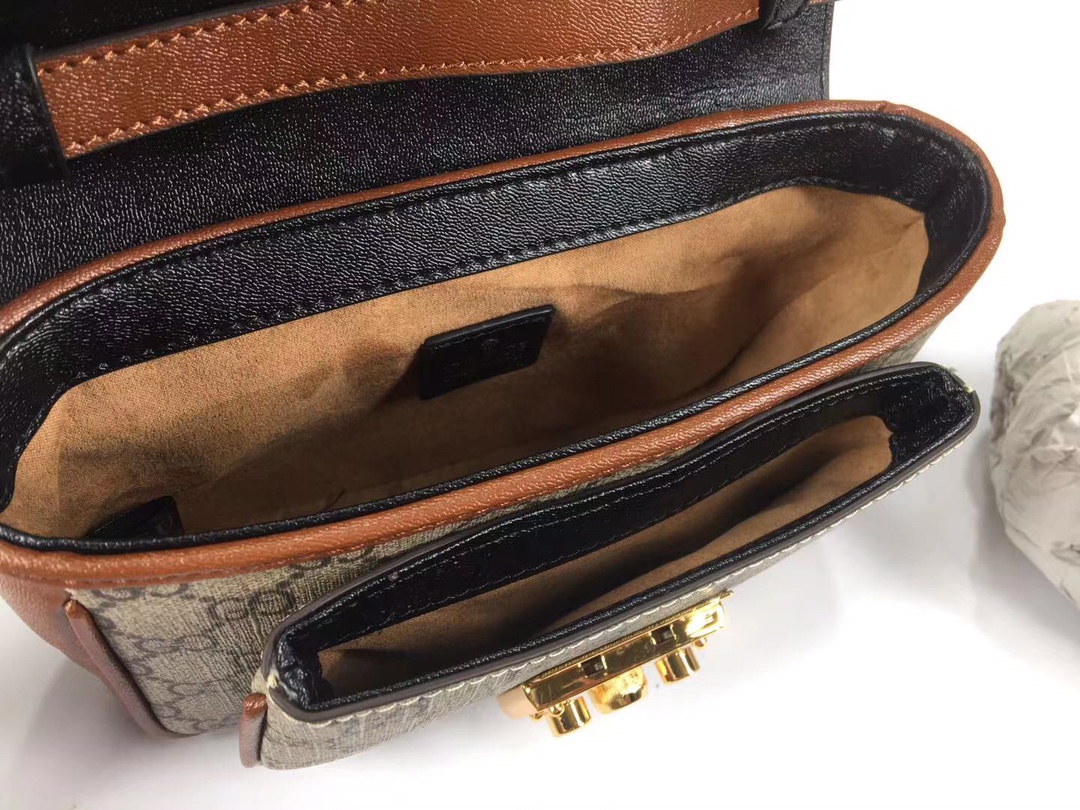 Replica Gucci Padlock Mini Bag Black/White1:1High-quality replica