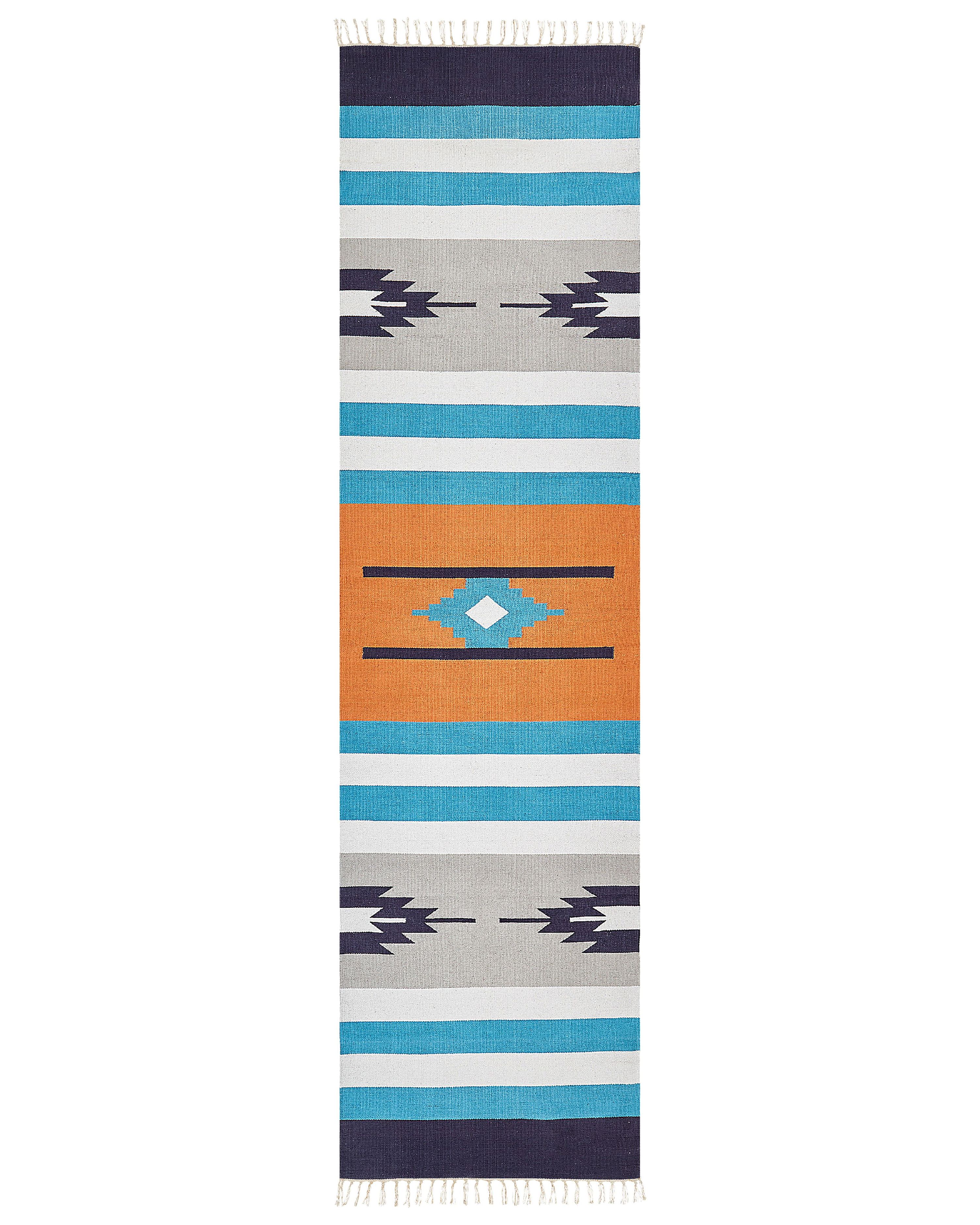Rug NORATUS Multicolour 80 x 300 cm Cotton Kilim