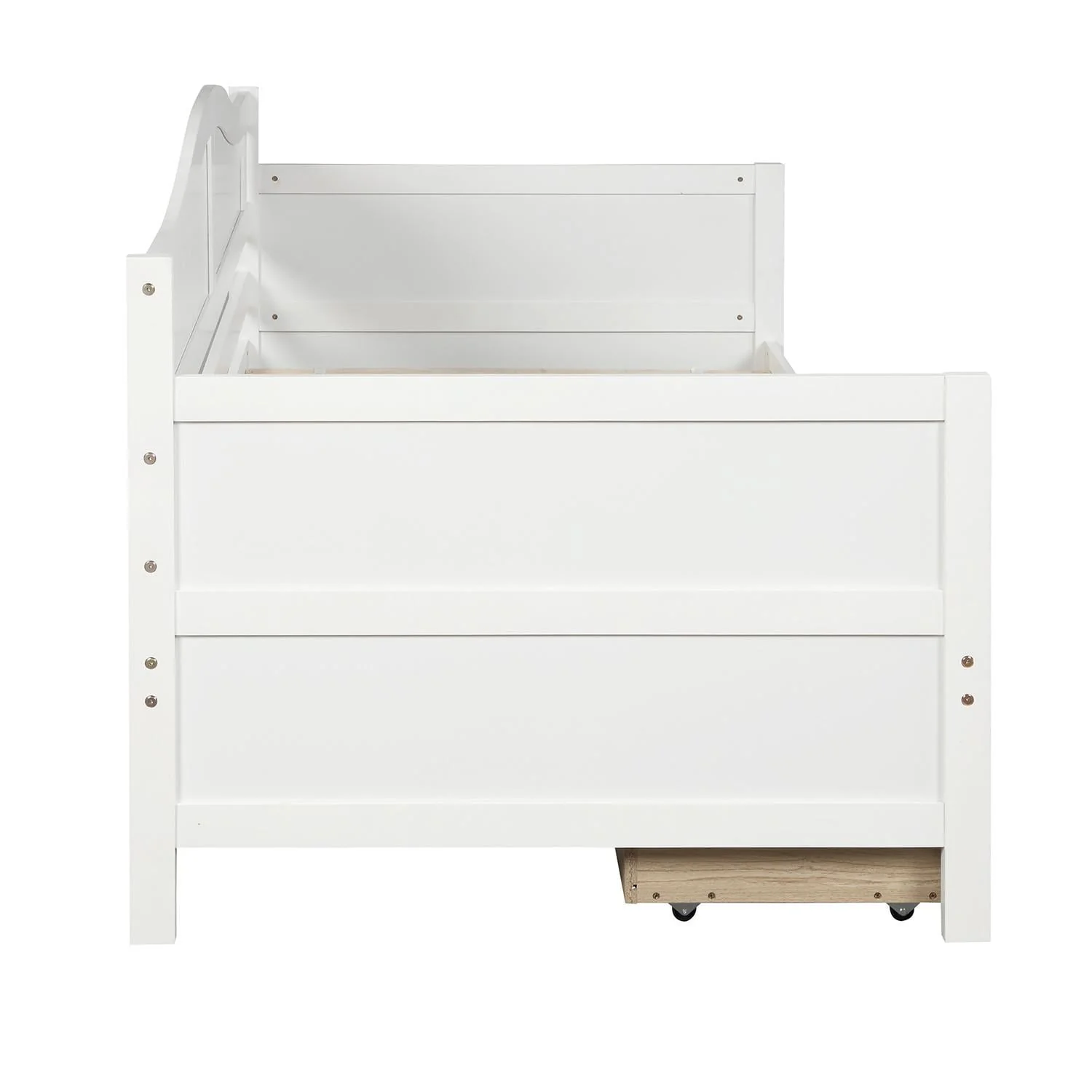 Twin Daybed with 2 Storage Drawers, Indoor Outdoor Sofa Day Bed Frame for Bedroom Living Room, White 78.2x42.3x35.4inch - Image 5