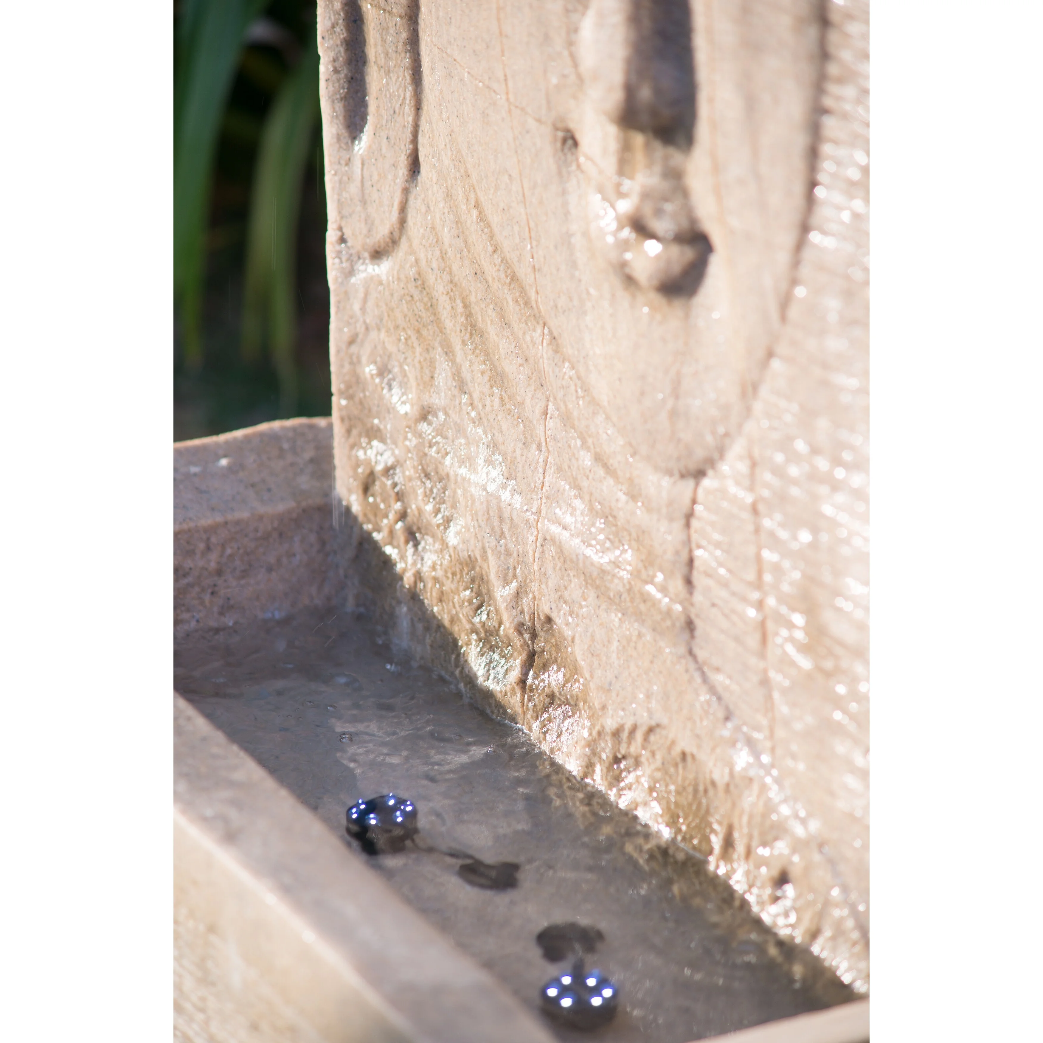 A&B Home 39 Inch High Sandstone Buddha Water Fountain with Light, Large Buddha Fountain Outdoor - Image 3