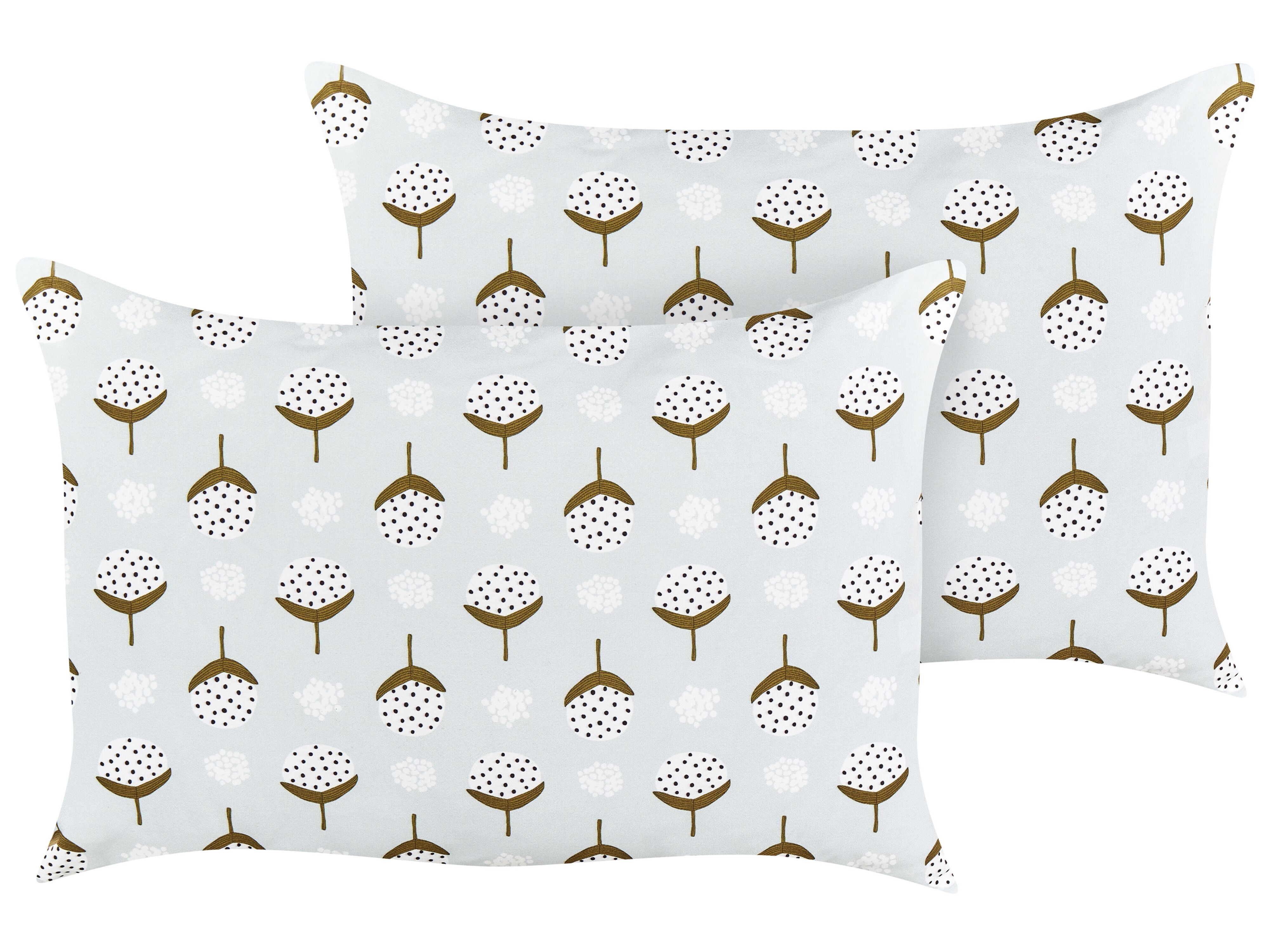 Set of 2 Outdoor Cushions CUNEO Geometric Pattern 40 x 60 cm Green