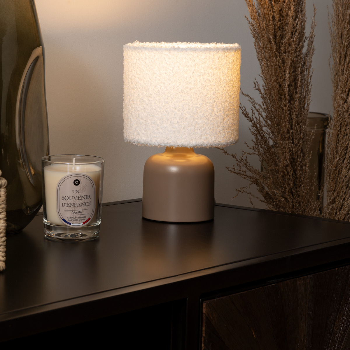 Table lamp "Bona" Terry, Brown, H.22 cm