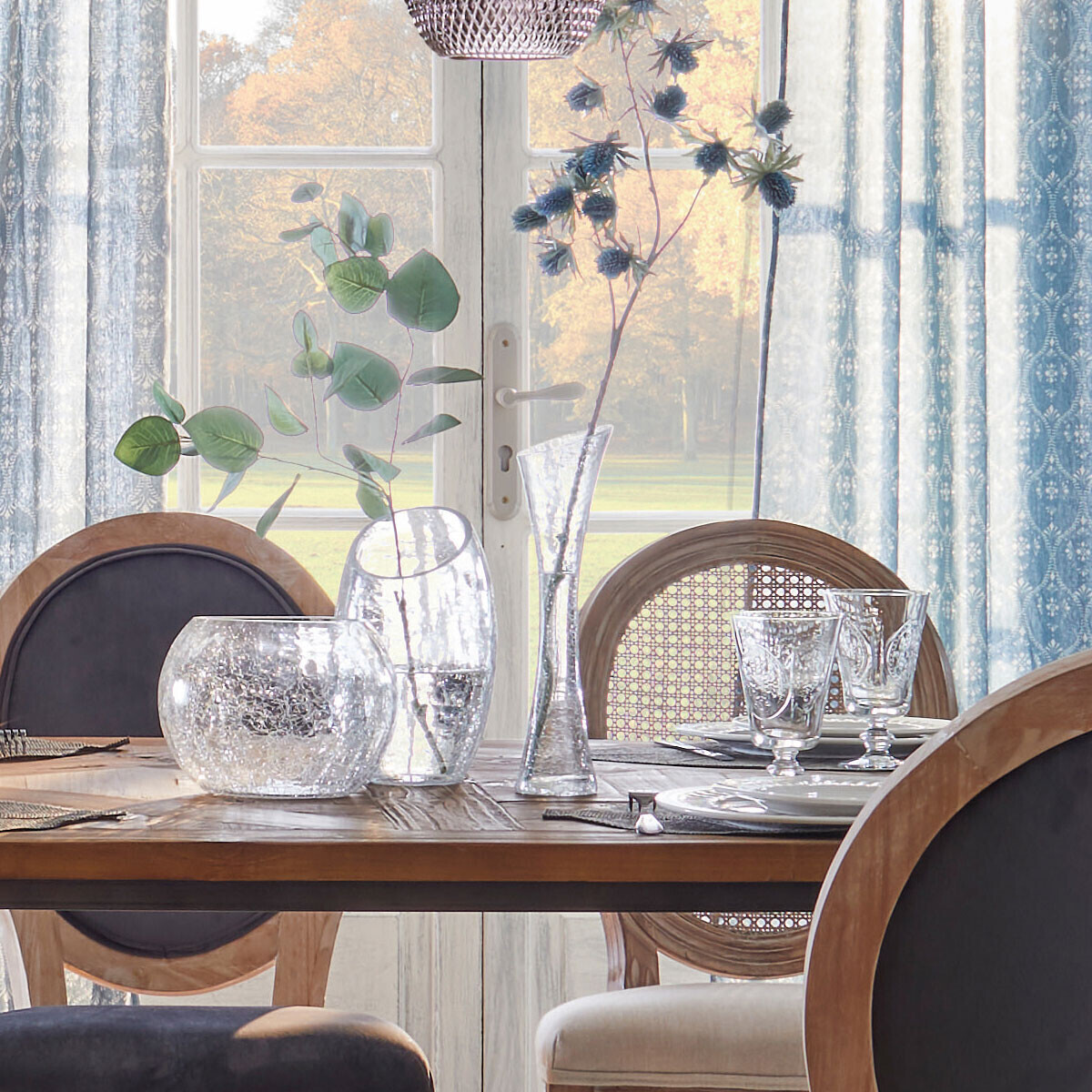 Soliflore, crackled glass H.30 cm