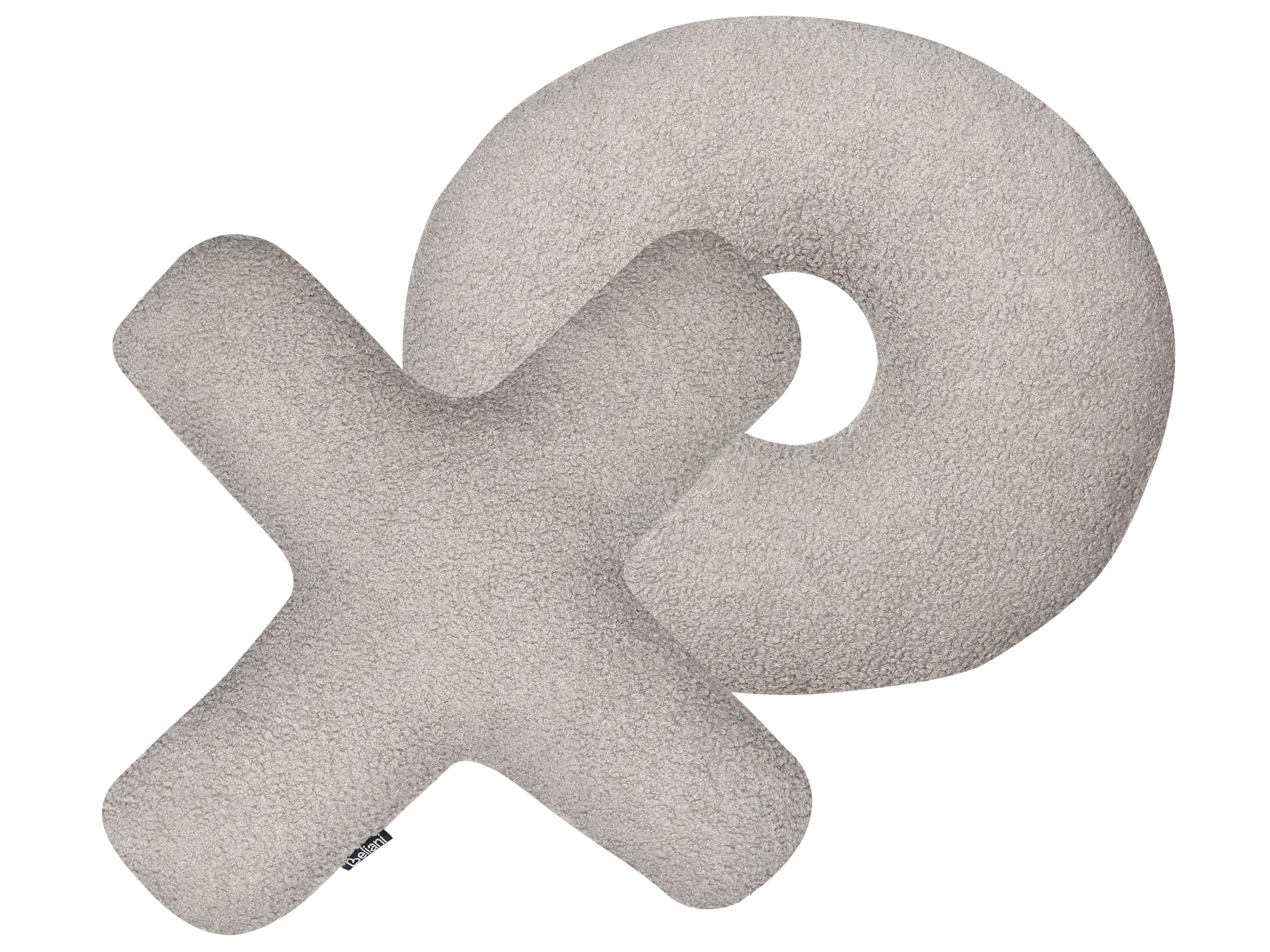 Set of 2 Decorative Cushions HESPERIS Boucle Light Grey Solid