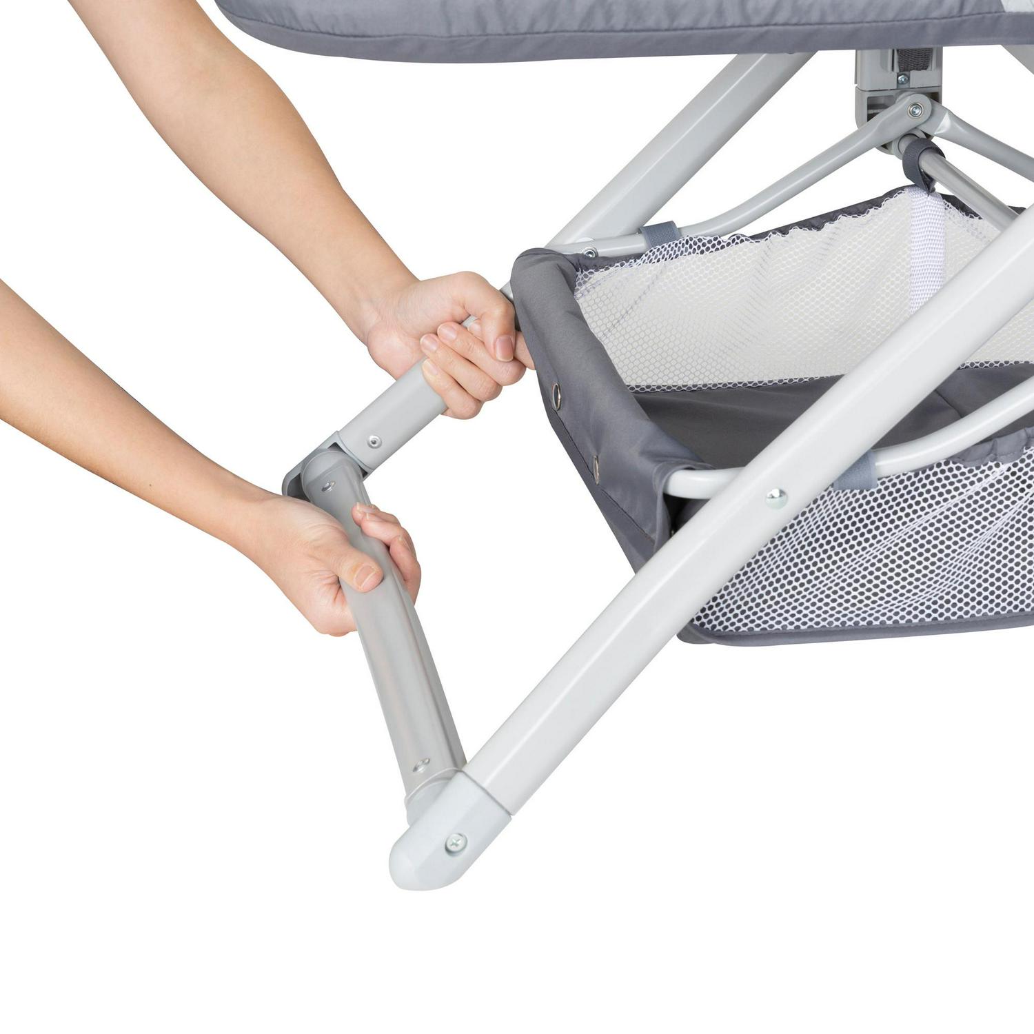 Baby Trend Quick Fold 2-in-1 Rocking Bassinet with Travel Bag - Shadow Stone Grey - Image 3