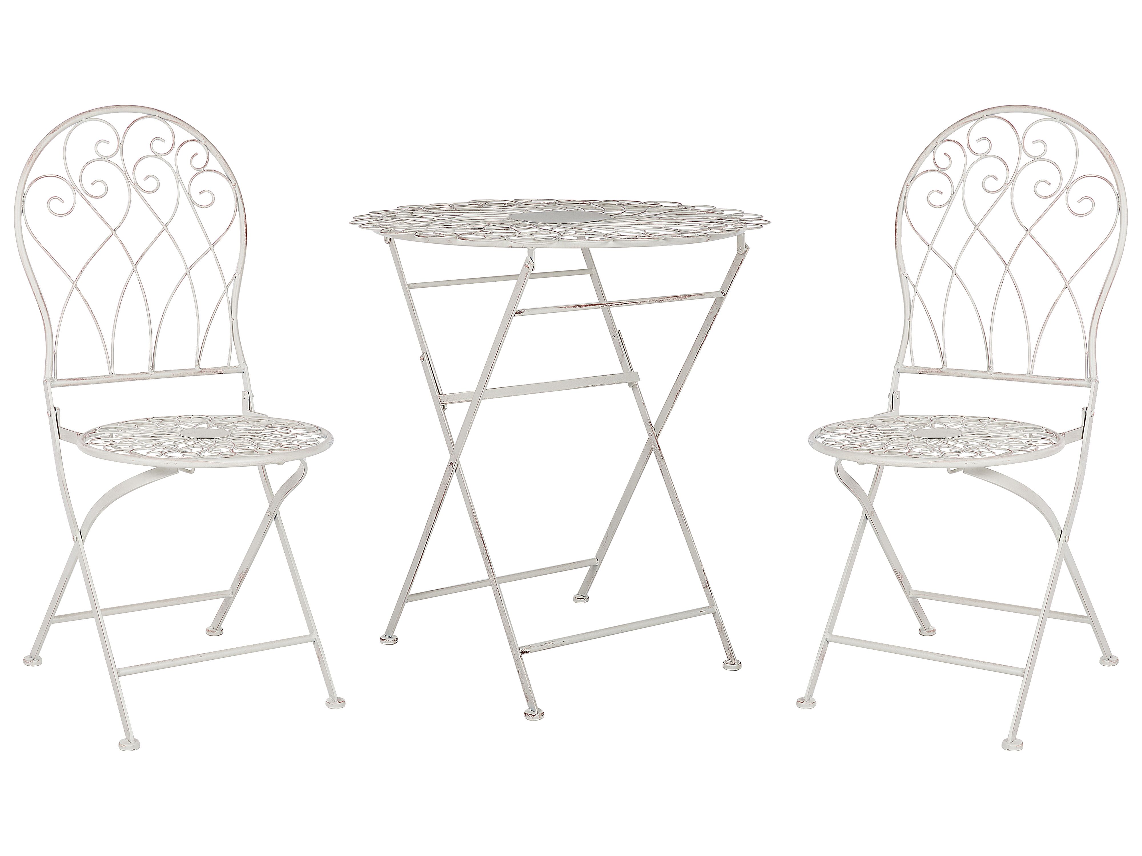 Bistro Set Folding STIFFE Metal White