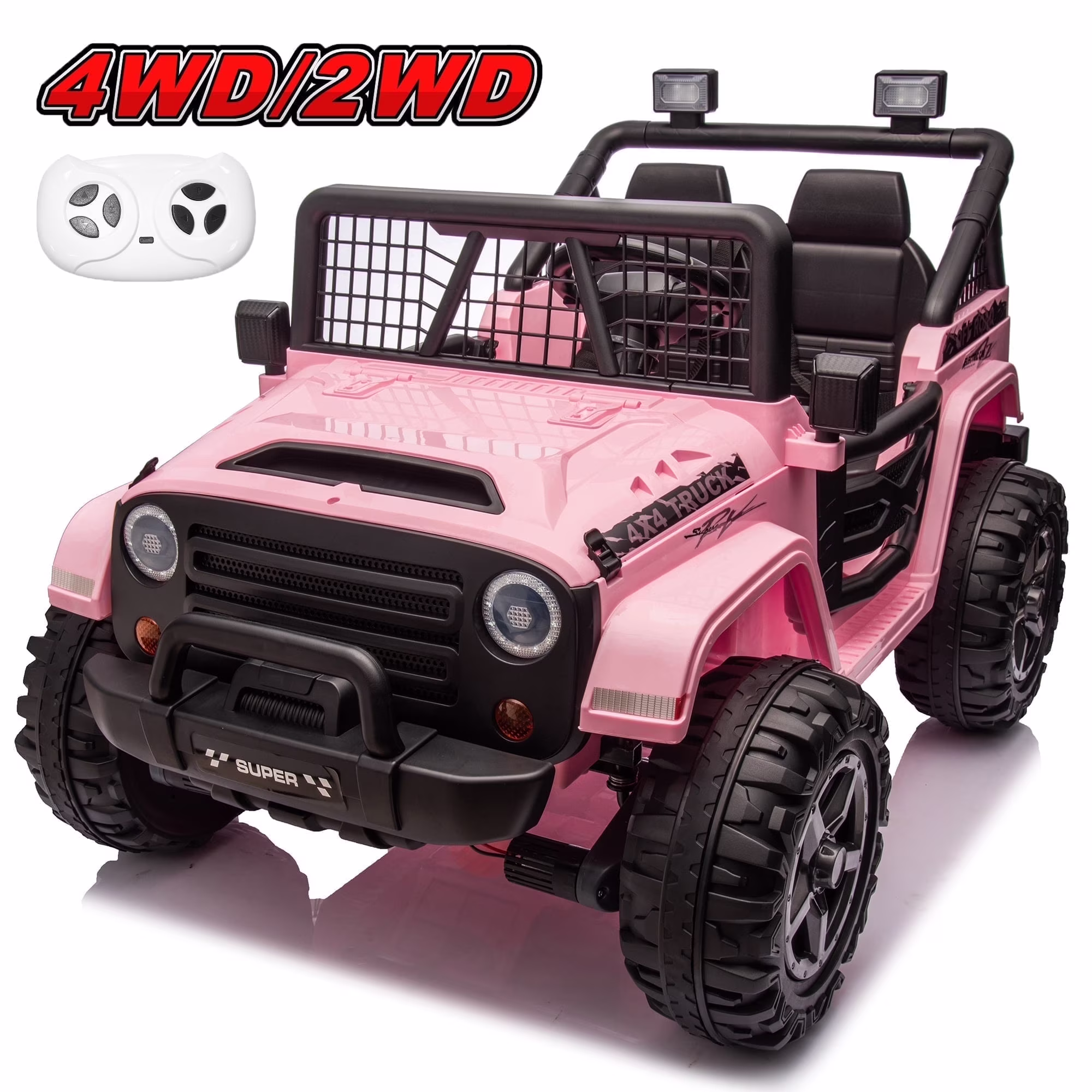 Joyracer 4WD 24 Volt Ride on Toys, 2 Seater Power Car wheels UTV with 800W Motors, Remote Control, Bluetooth Music, Spring Suspension, LED Light, Pink - Image 11