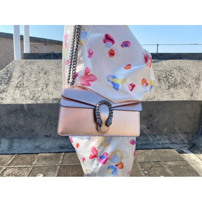 Replica Gucci Dionysus Small Shoulder Bag In Rose Gold Lame Leather 4996231:1High-quality replica