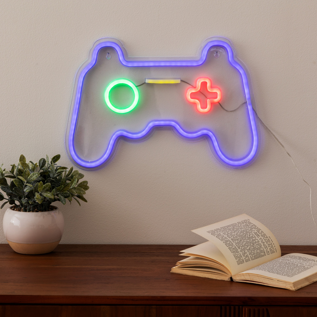 LED Wall Neon "Controller" Blue, L. 41 cm