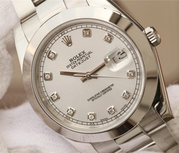 Replica Rolex DateJust 41mm 126300 Noob White Dial Diamonds Markers SS Bracelet A3235 - Elite Watch Atelier