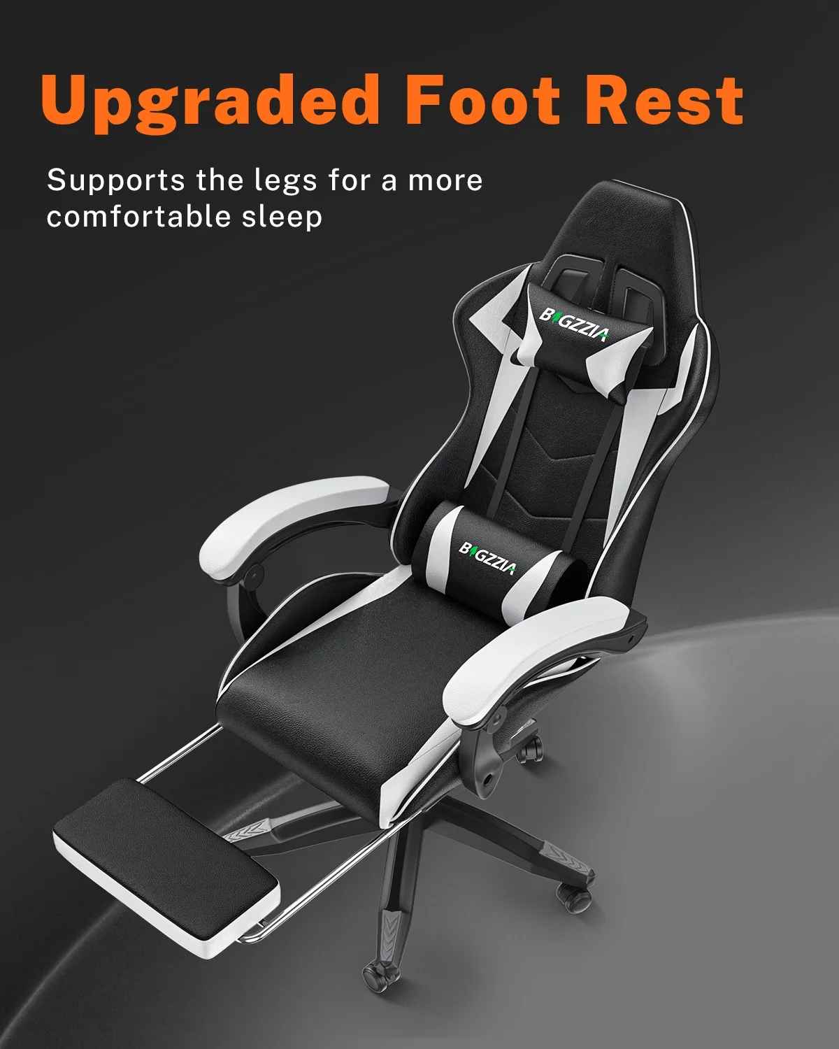Bigzzia Gaming Chair with Footrest, Gaming Chair for Adult with Headrest and Lumbar Support,Red - Image 19
