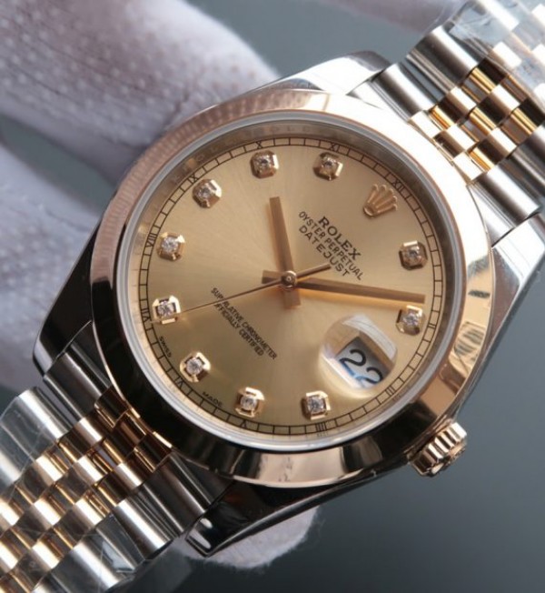 Replica Rolex DateJust 41mm 126303 Noob RG Wrapped RG Dial Diamonds Markers SS/RG Bracelet A2836 - Elite Watch Atelier