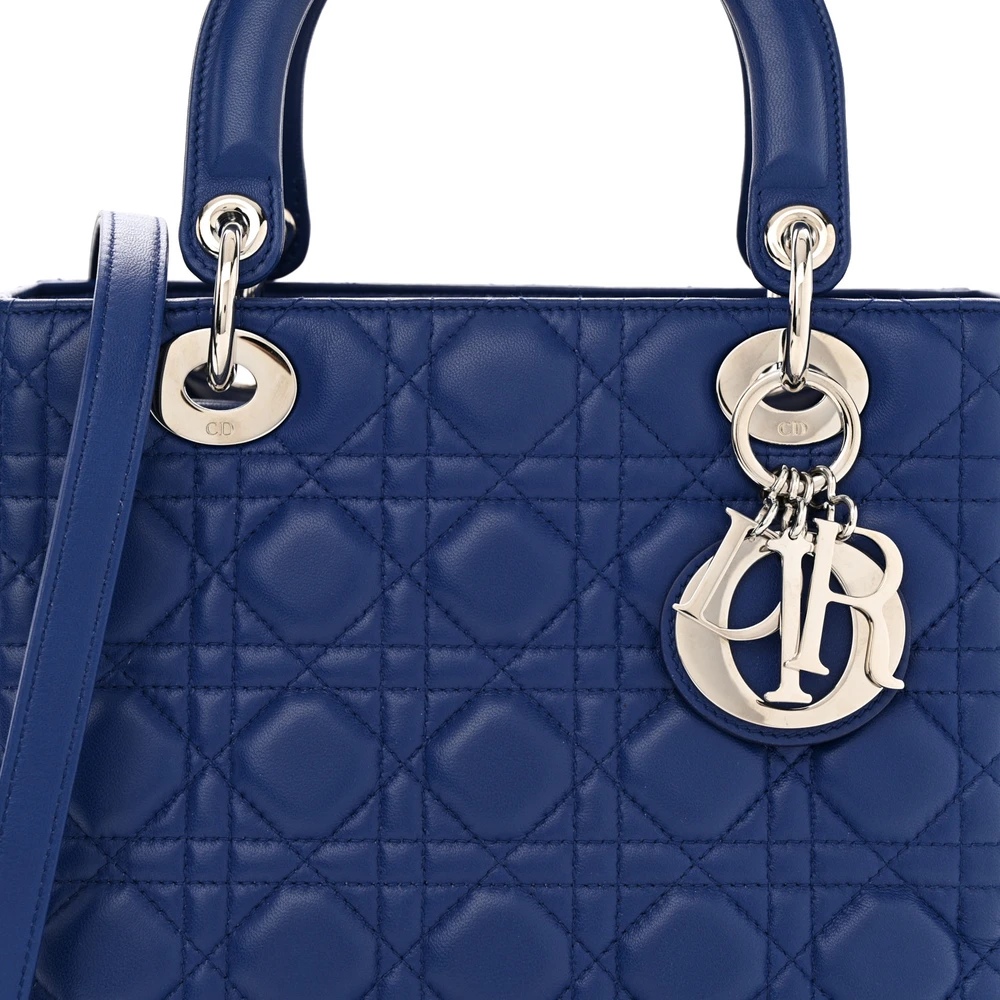 Mirror Quality Replica Dior Lady Bag in Blue Lambskin Leather1:1High-quality replica