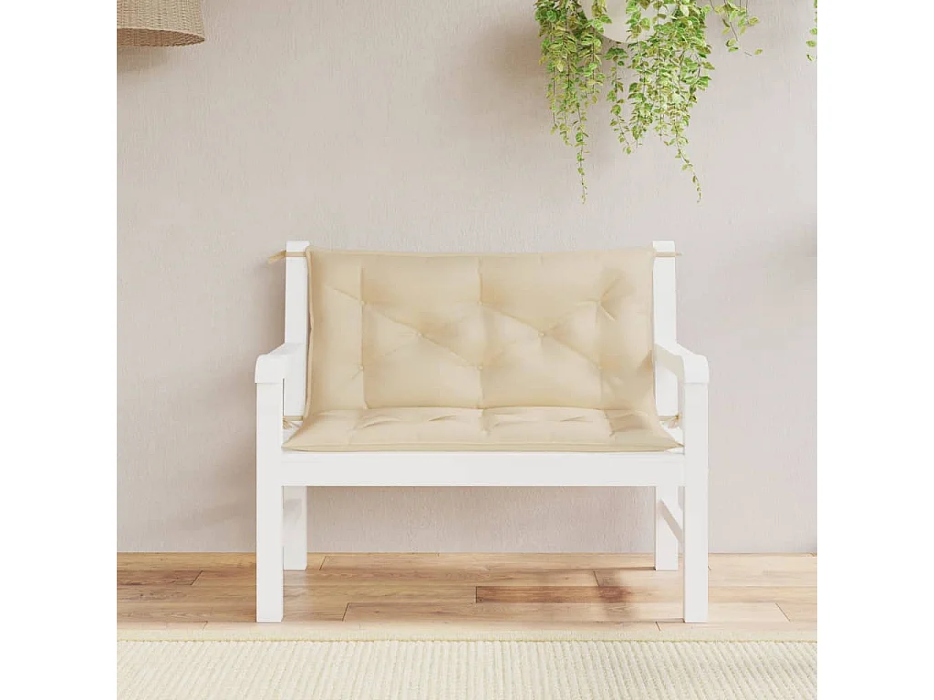 Coussins de banc jardin lot de 2 beige 100x50x7 cm tissu Oxford