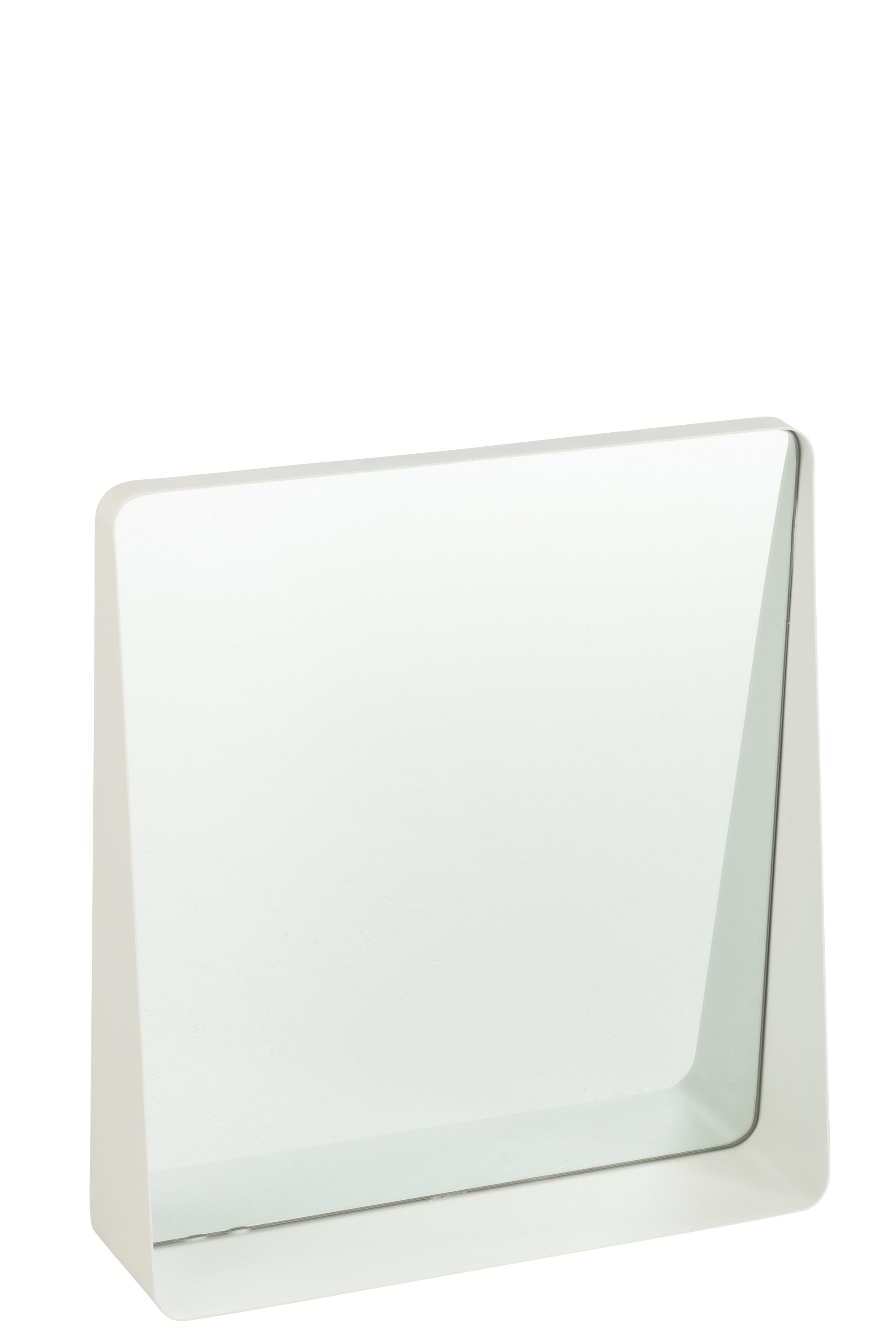 J-Line spiegel Vierkant - metaal glas - wit - 38 x 41 cm