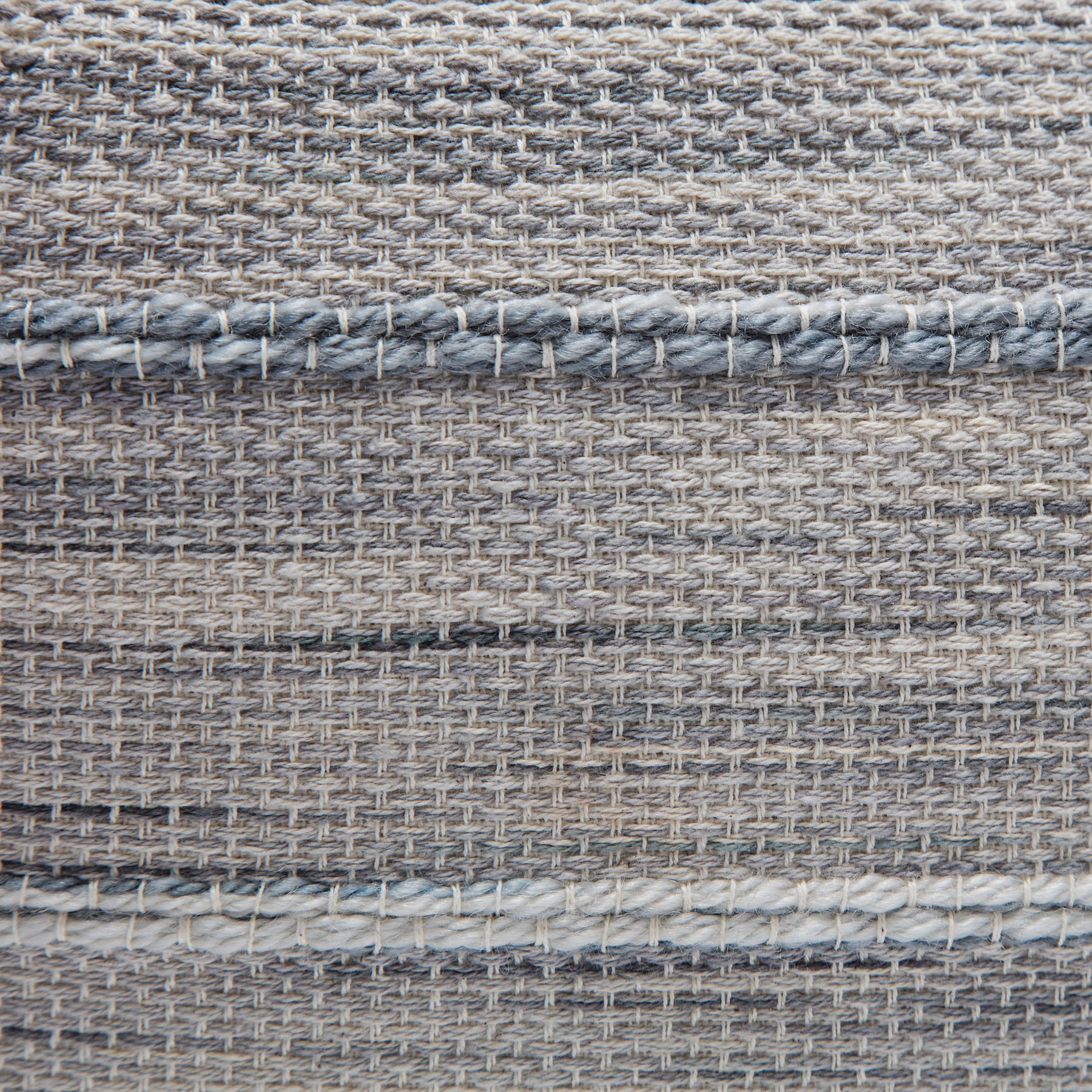 Anji Mountain Textured Handmade Cotton Poufs, Gray