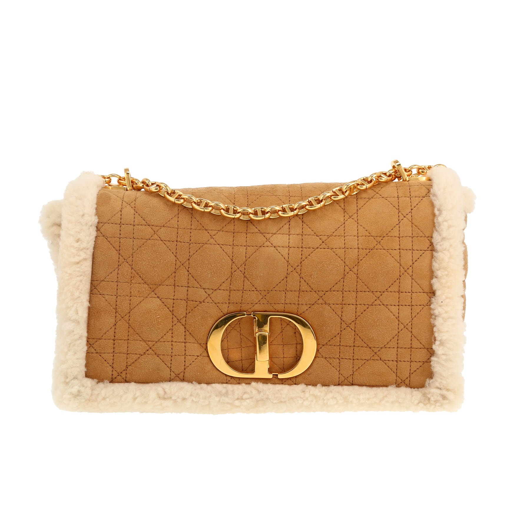 Dior Caro handbag in brown sheepskin1:1High-quality replica