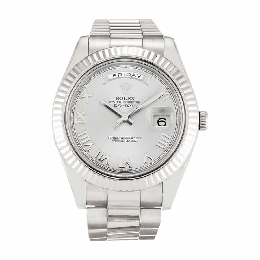 Rolex Day-Date 218239-0041 V6 White Roman Dial Replica - Elite Watch Atelier