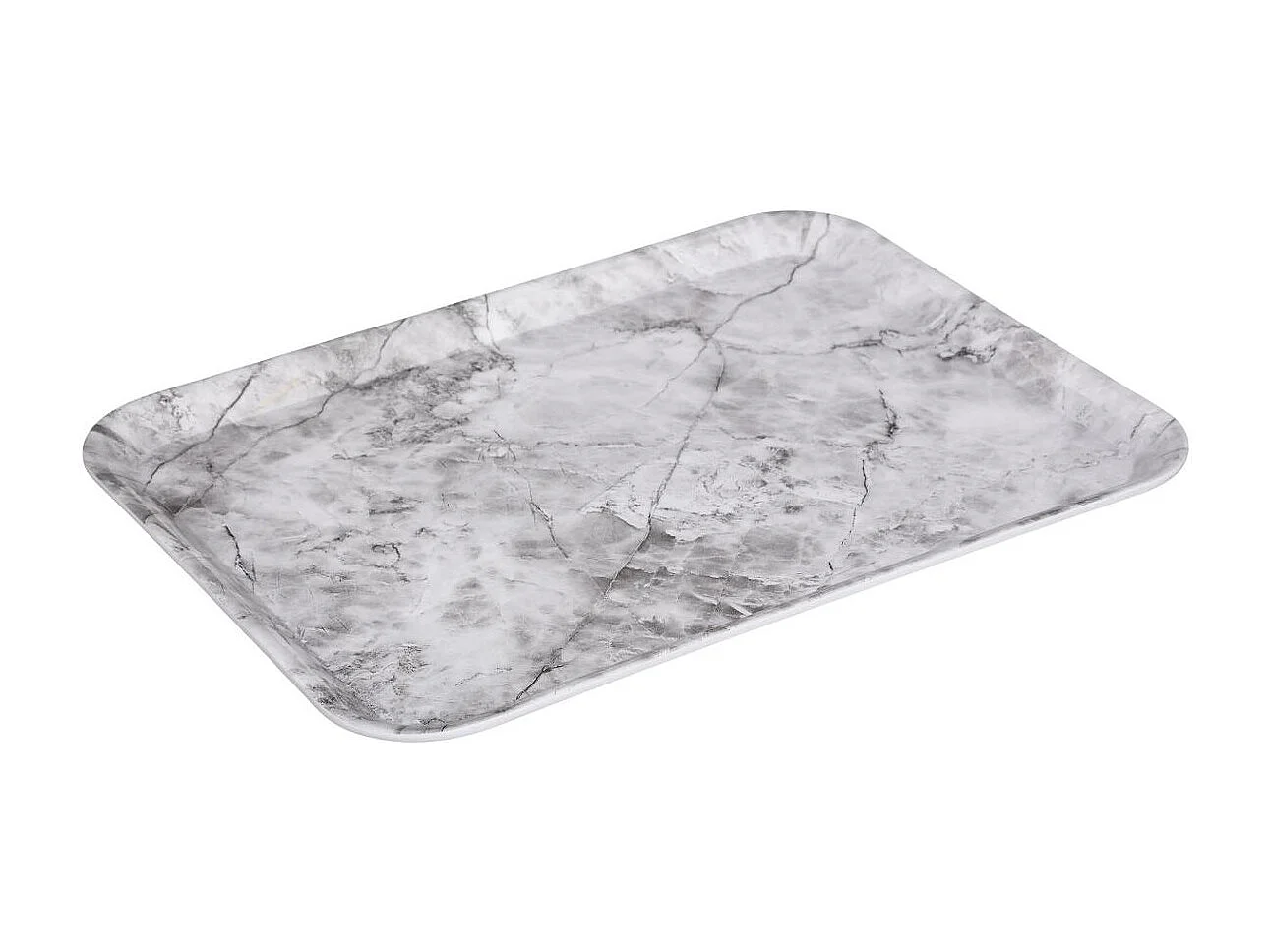 Plateau de service en mélamine aspect Marbre Blanc 43 x 33 cm