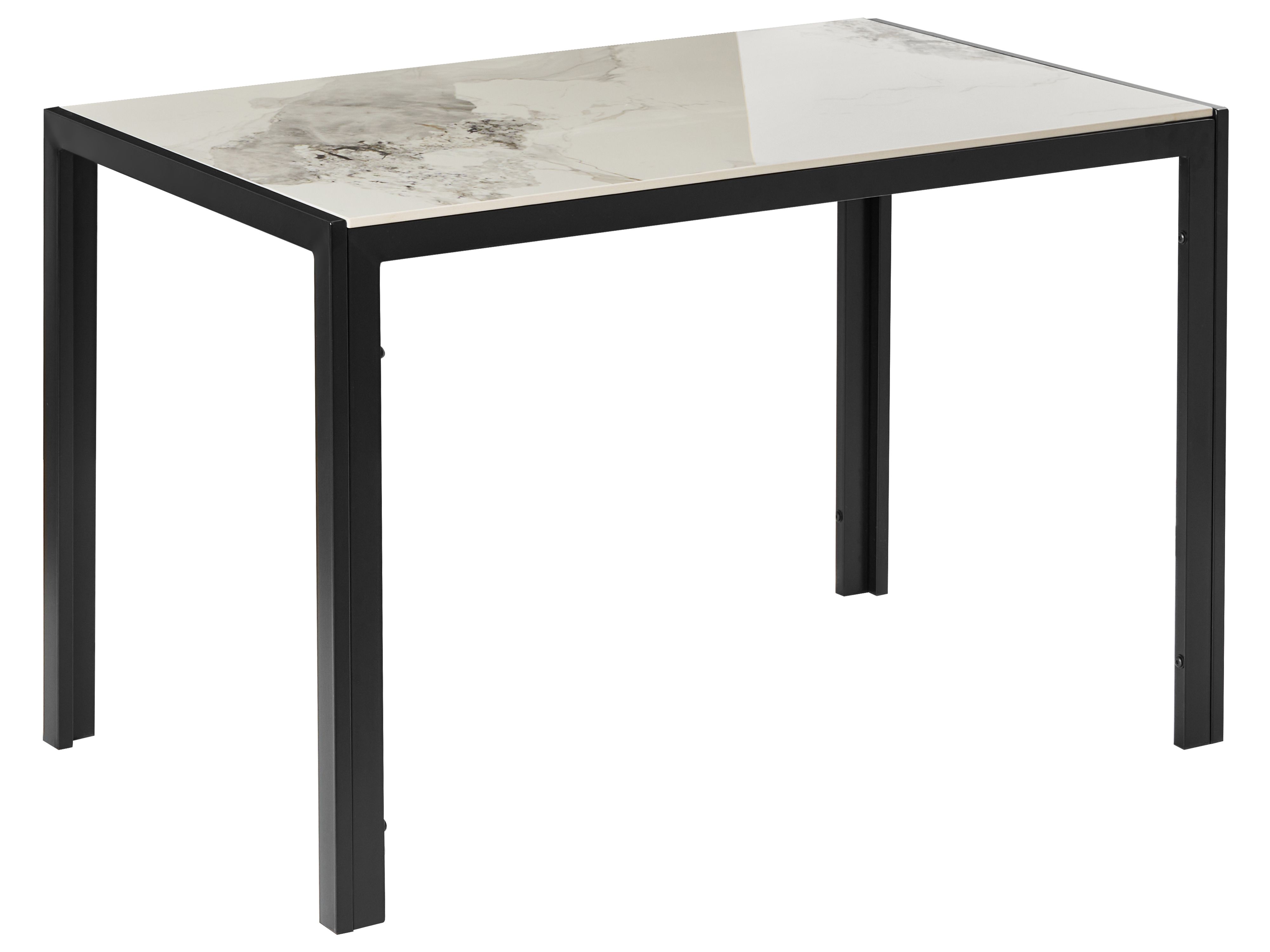 Dining Table CLARENCE White Marble 120 cm 70 cm Ceramic