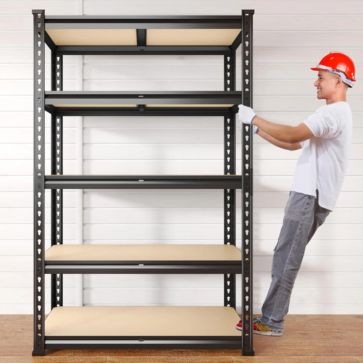 Storage Shelves 5 Tier Garage Shelving Heavy Duty Adjustable Garage Shelves, Utility Rack Shelf, Shelving Units for Storage Warehouse Pantry Closet, 35.5