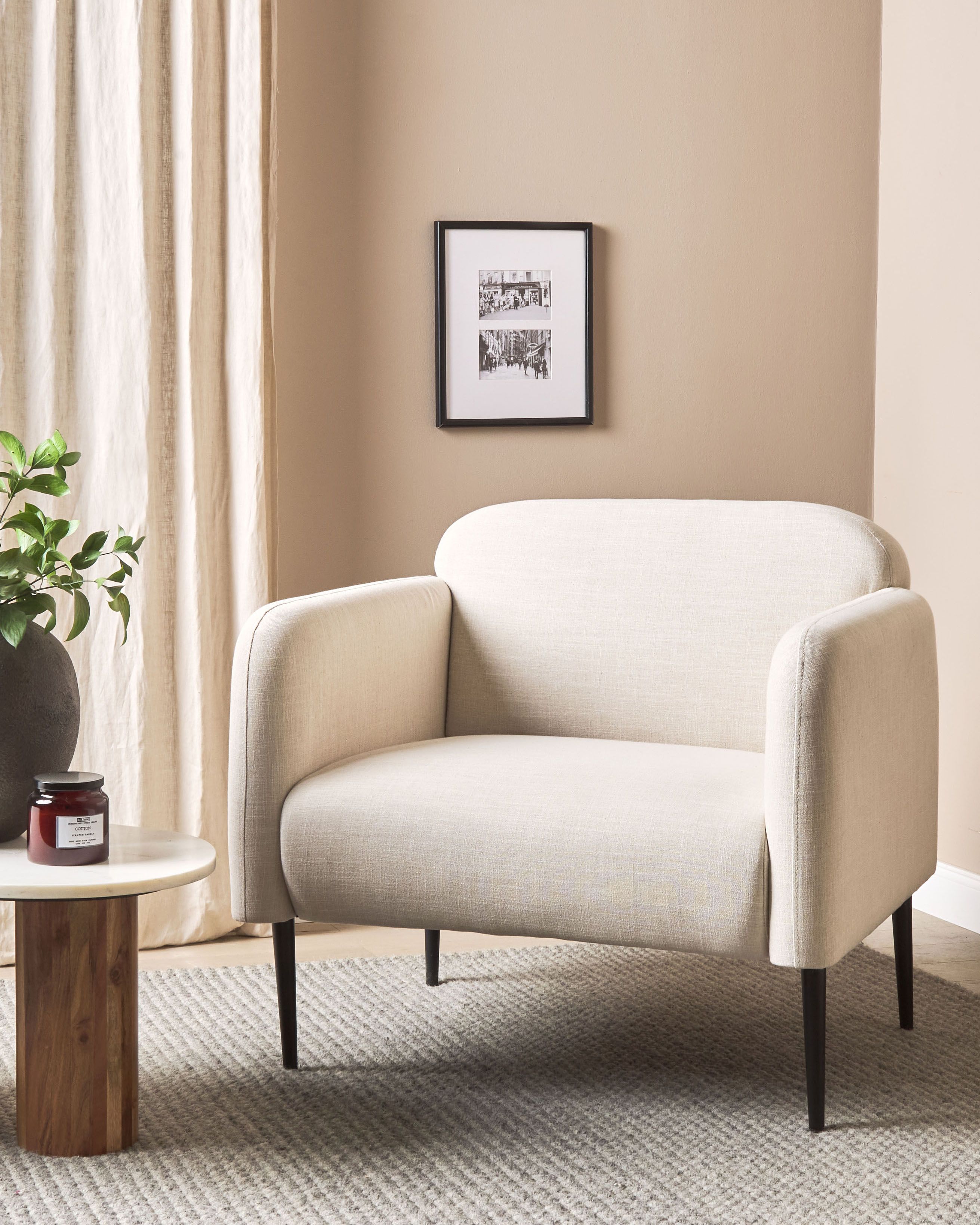 Armchair STOUBY Linen Light Beige