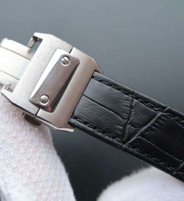 Replica Cartier V6 Santos 100 W20106X8 36mm White Dial Black Leather Strap A2824 - Top club