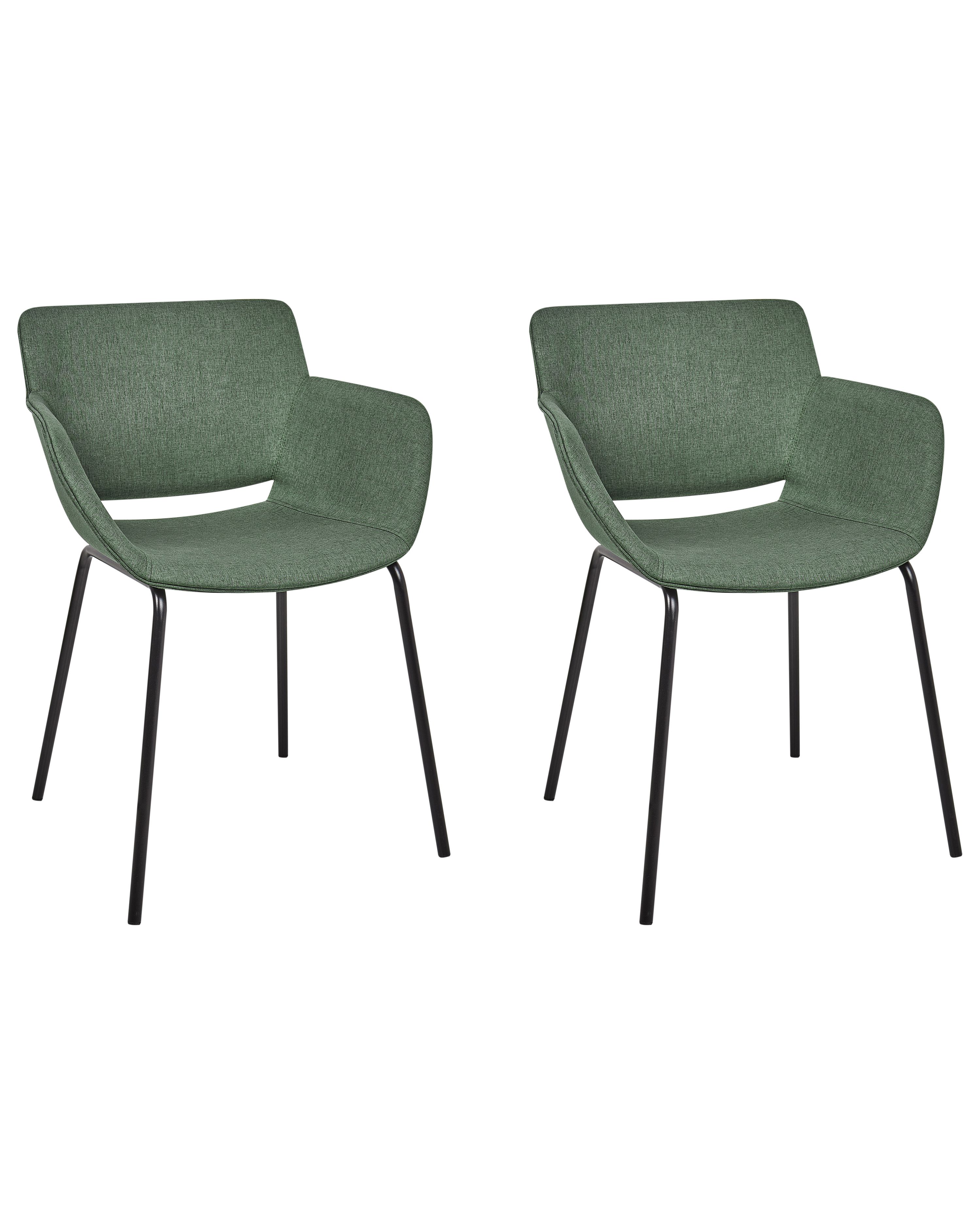 Set of 2 Dining Chairs AXTEL Fabric Green