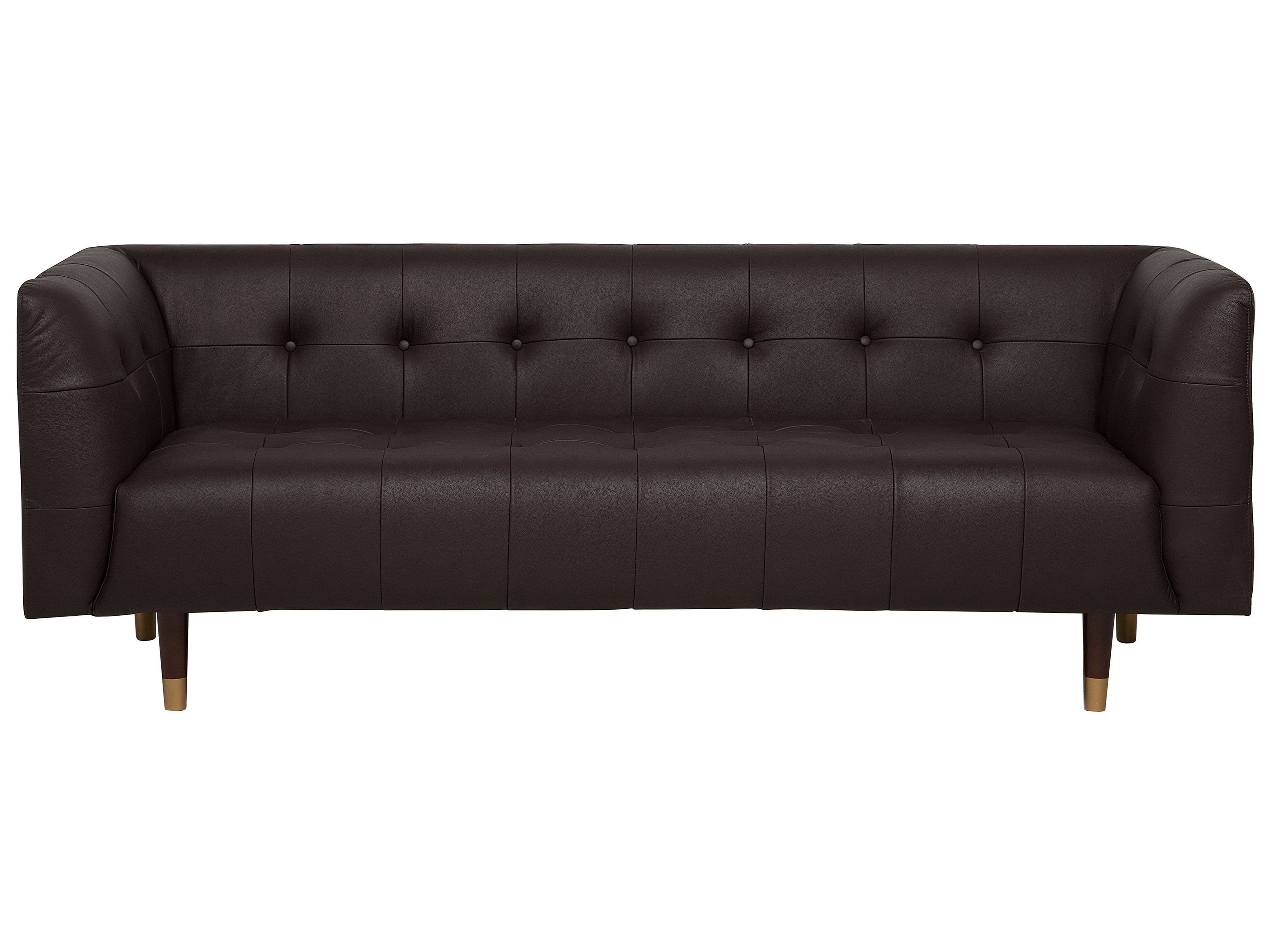 Sofa 3 Seater BYSKE Leather Dark Brown