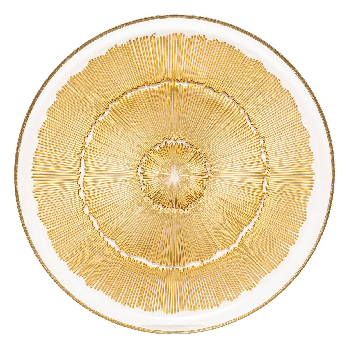 Flat plate "Celeste" Glass, D.28 cm, Gold