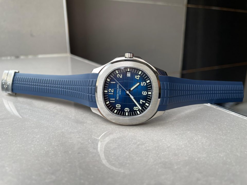 Replica PATEK PHILIPPE Aquanaut 5168G 42mm SS ZF 1:1 Best Edition Blue Dial on Blue Rubber Strap 324CS - Top club