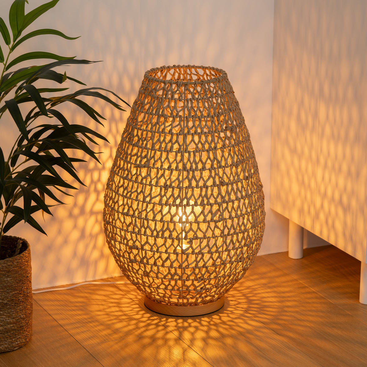 Lamp "Etel" Beige, H.55 cm