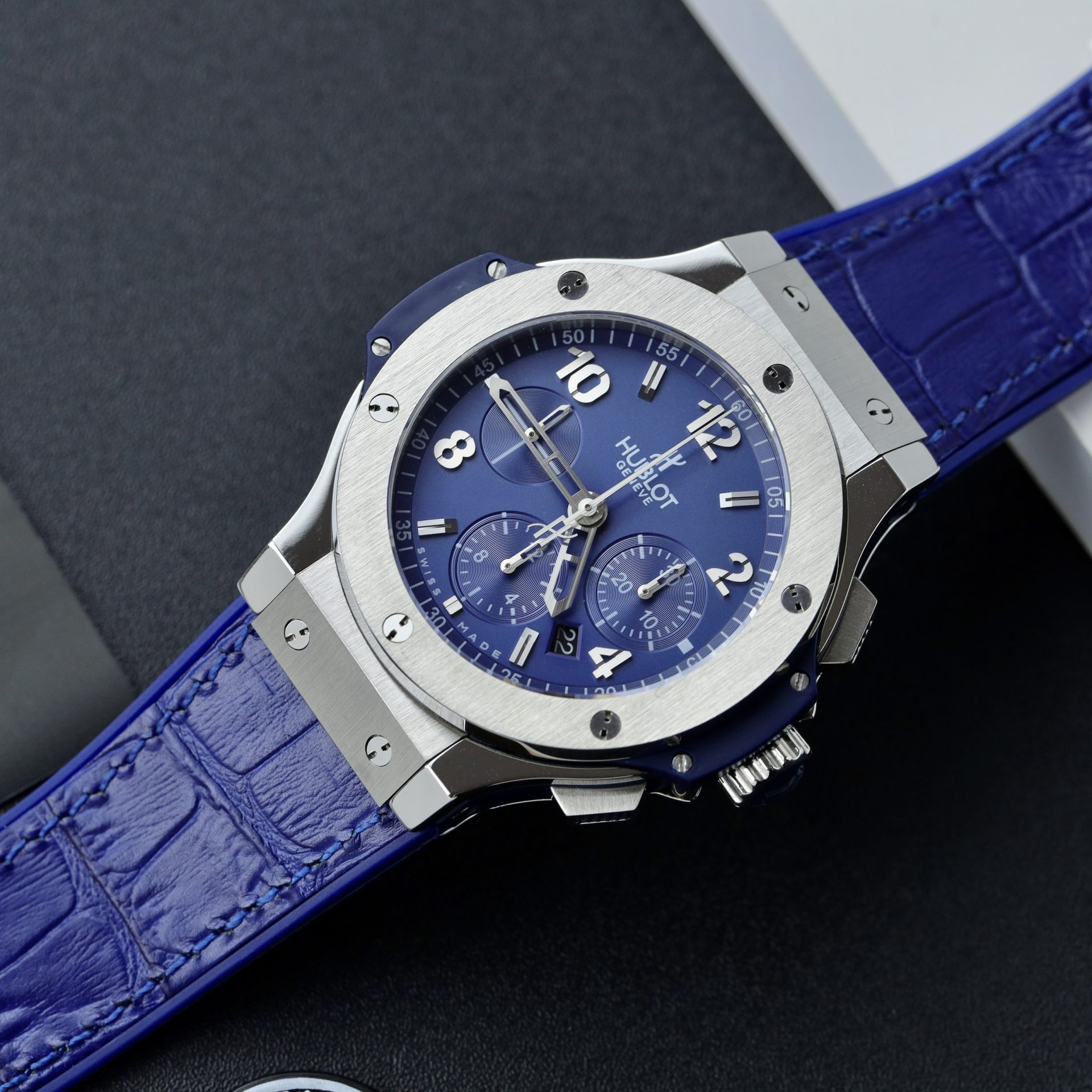 Hublot Clone Watch Big Bang Chronograph Blue Dial 44mm - Top club