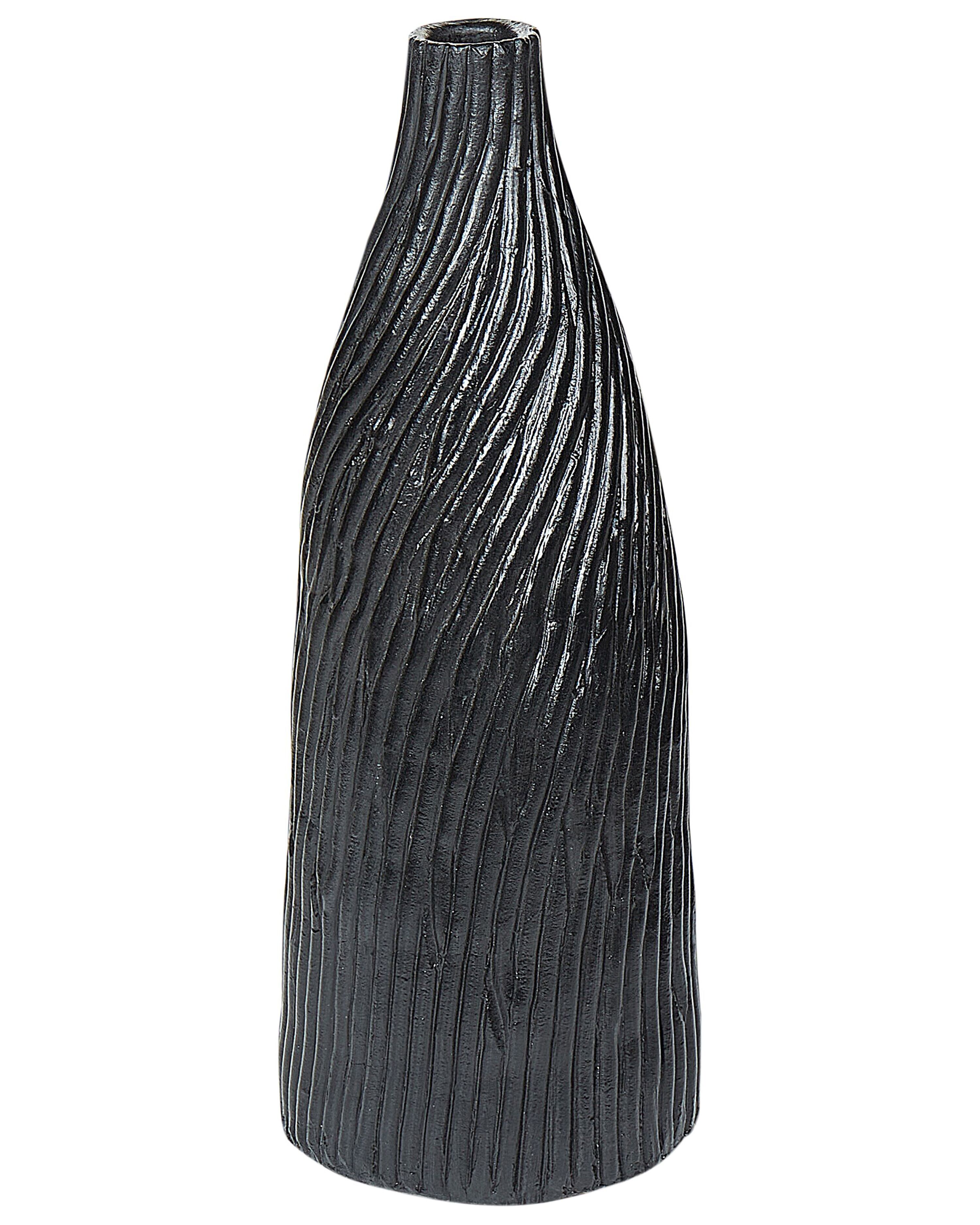 Decorative Vase FLORENTIA Ceramic 50 cm Black