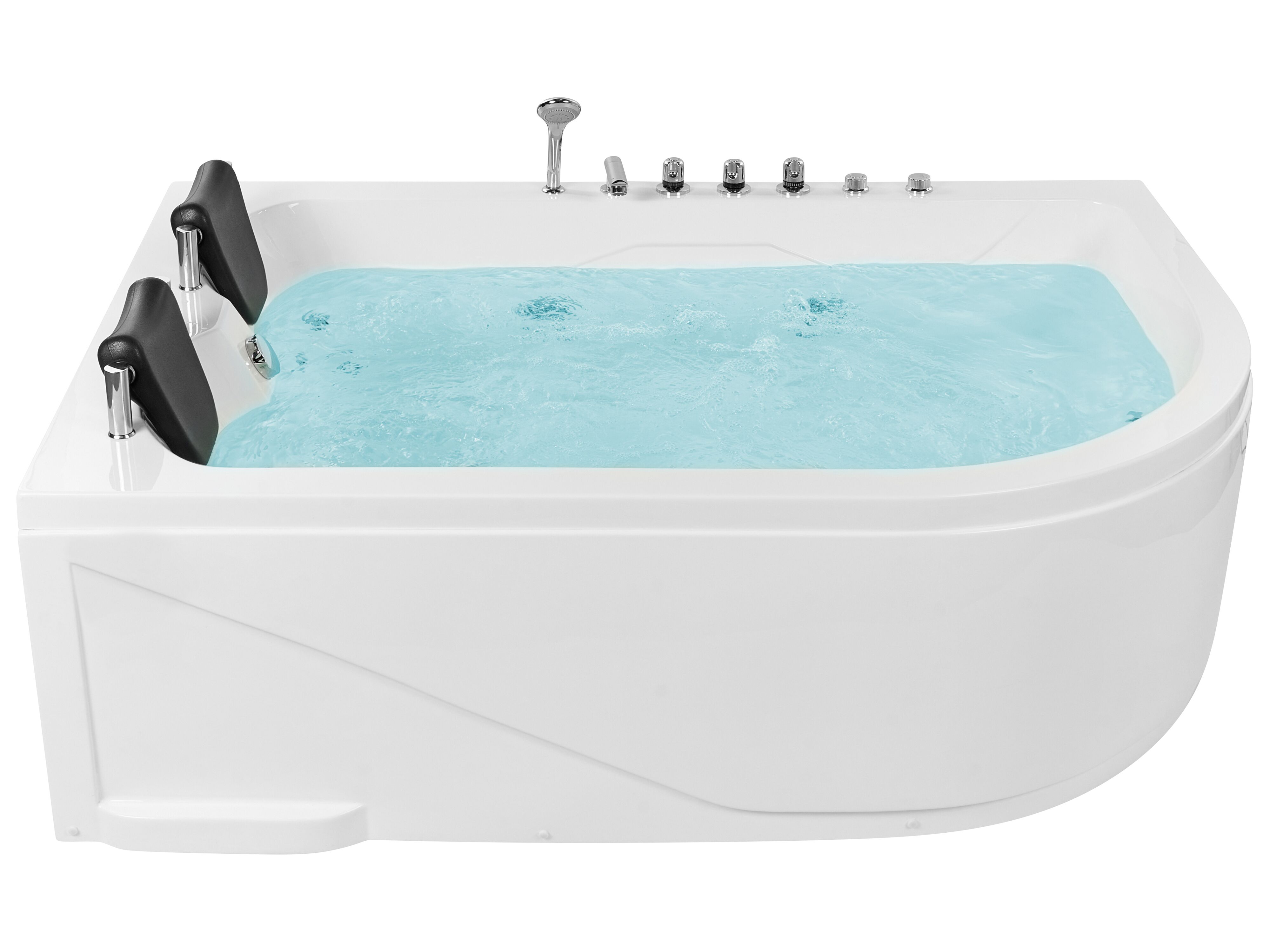 Corner Hot Tub with LED CALAMA Right Hand 1800 x 1200 mm White