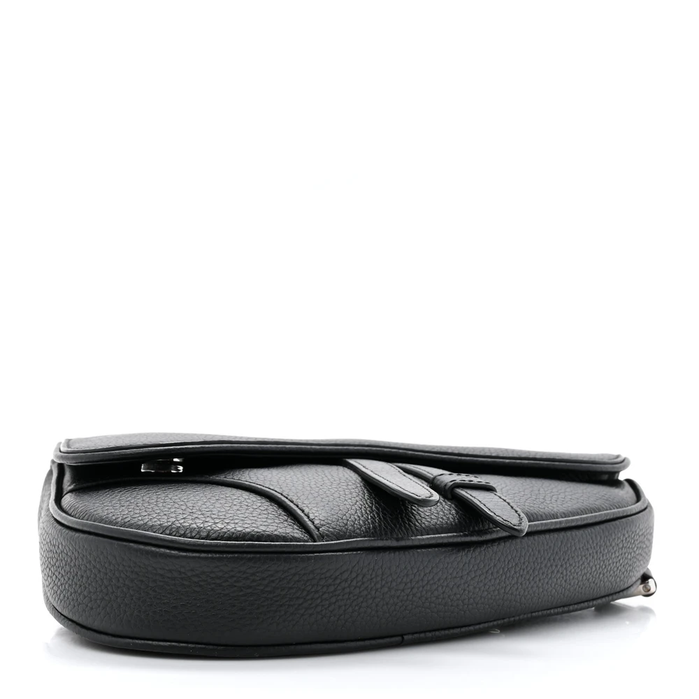 Black Grained Leather Dior Saddle Bag – Mirror Quality Replica1:1High-quality replica