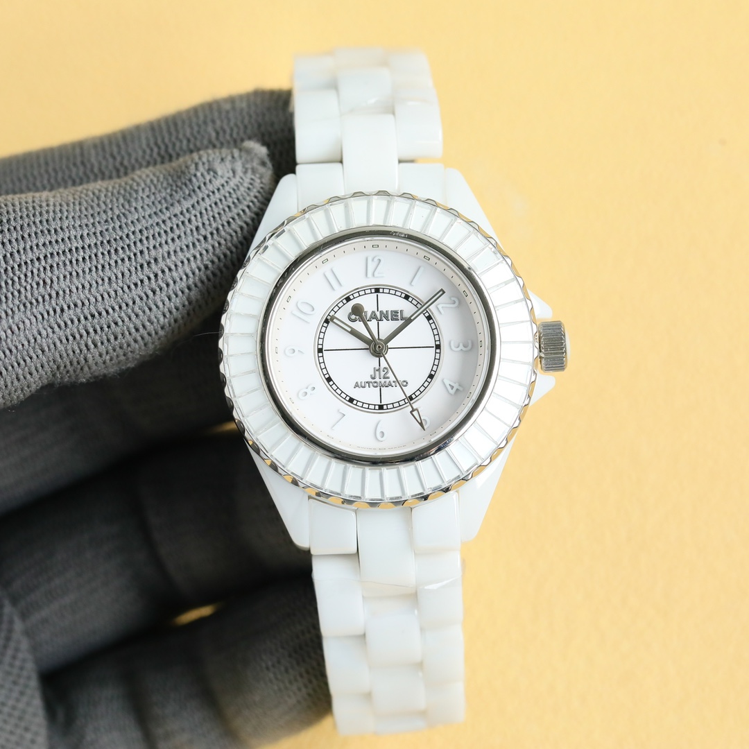 SUPER CERAMIC NEW - CHANEL EXCLUSIVE CALIBER 12.2 WATCH 33mm GODDESS BENEFIT - WHITE(1:1 replica) - Top club