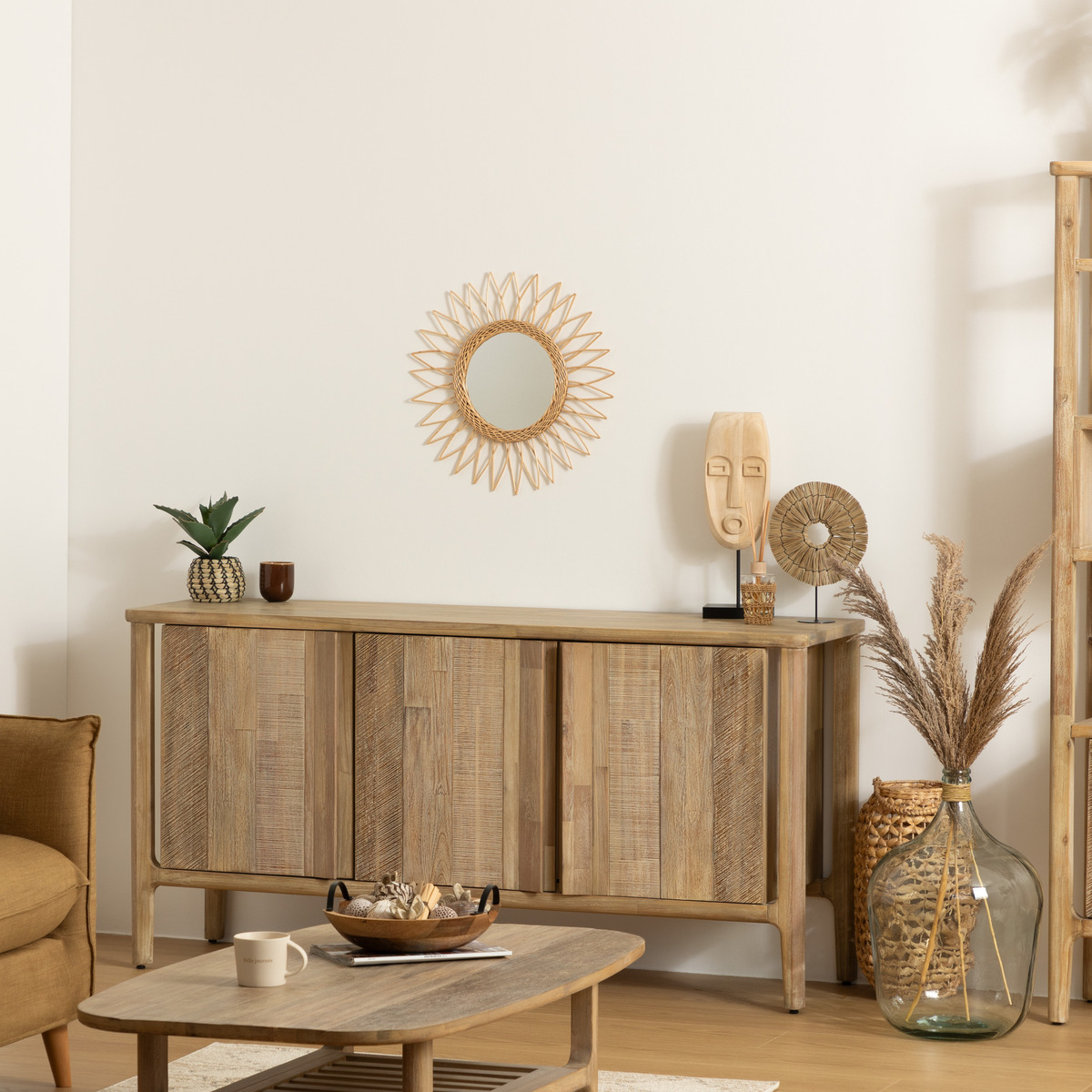 Mirror"Yasmina" Rattan, D.50 cm