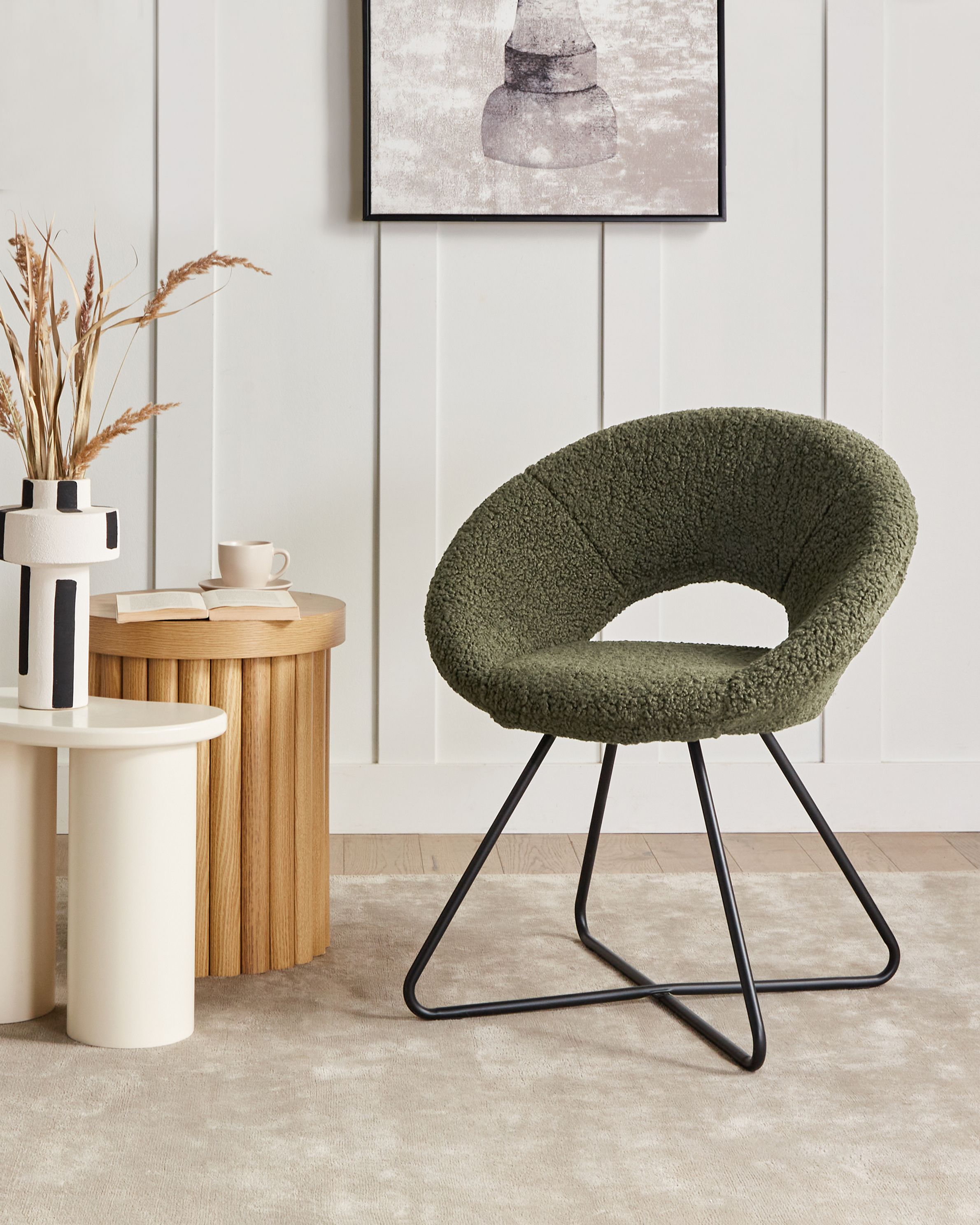 Dining Chair RACHEL Boucle Green