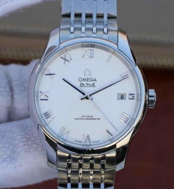 Replica Omega V6 De Ville Hour Vision Co-Axial 41mm SS White Dial SS Bracelet A8500 - Elite Watch Atelier