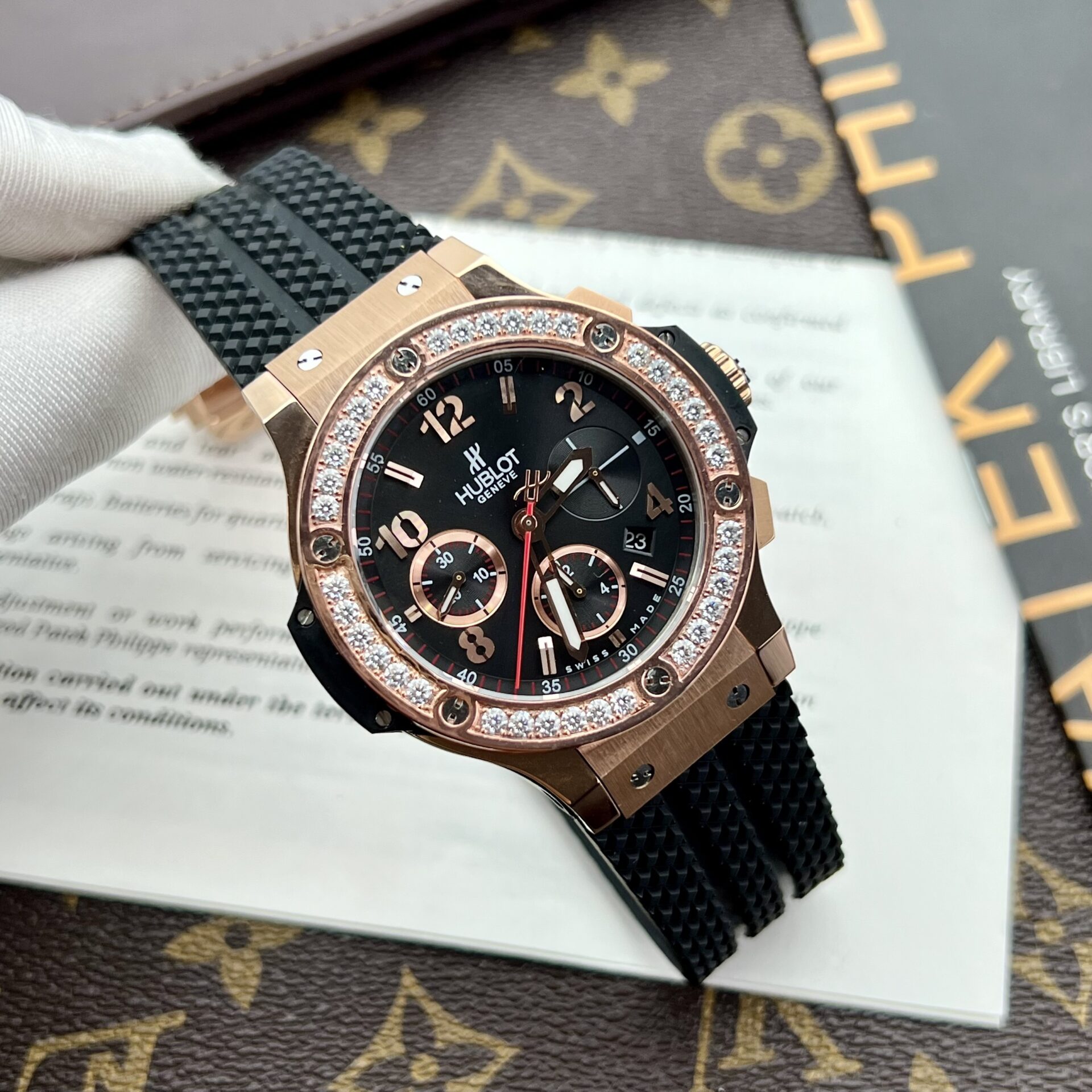 Hublot Fake Watch Big Bang King Gold Choronograph Rubber Strap 44mm - Top club