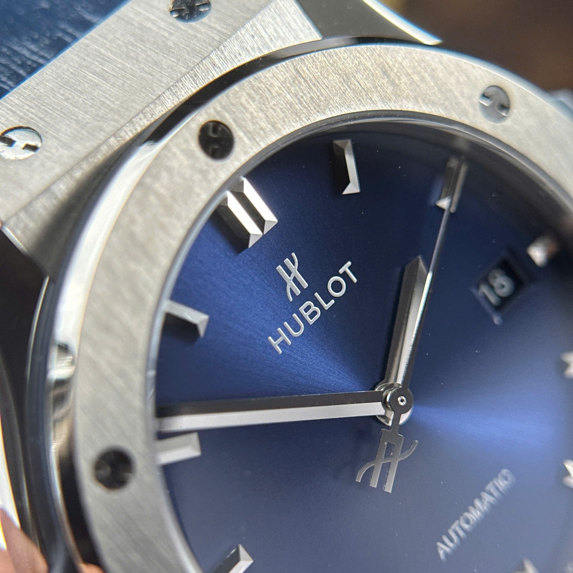 Hublot Classic Fusion Titanium Imitation Watches Blue Dial Weight 84 Grams Super Light JJZ Factory 42mm - Top club