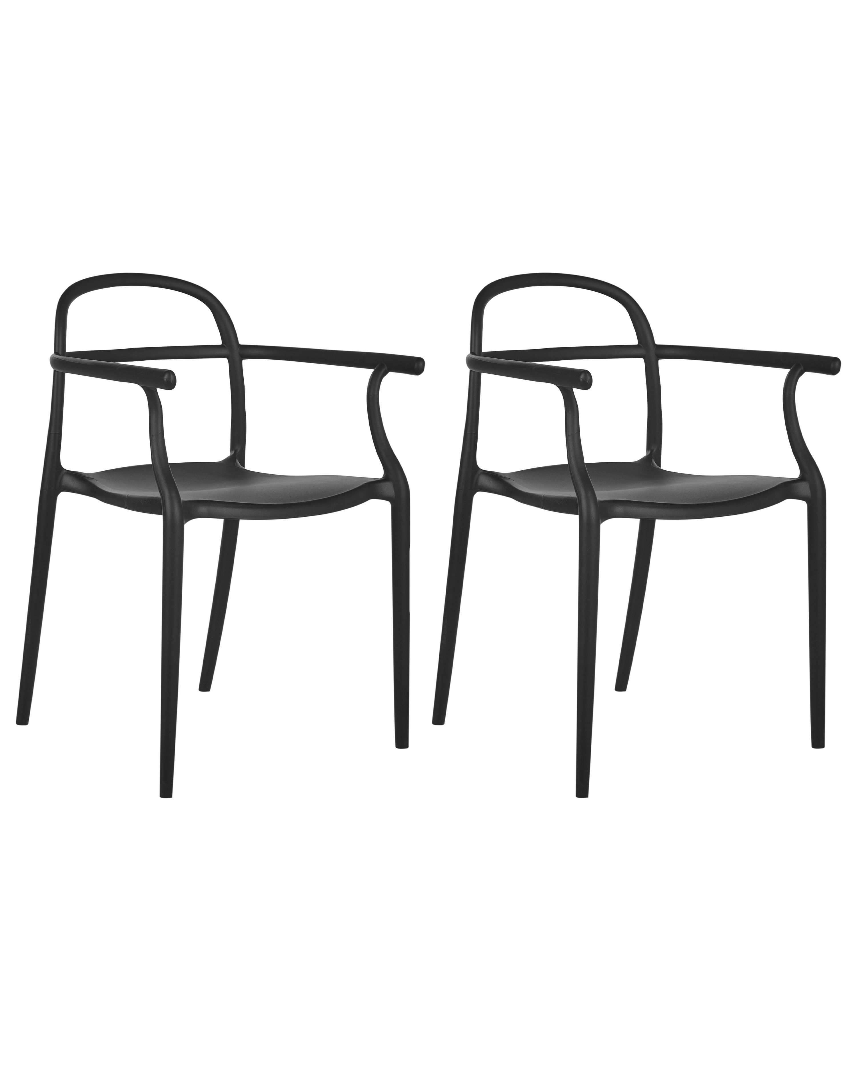 Set of 2 Garden Chairs VIDOR Black