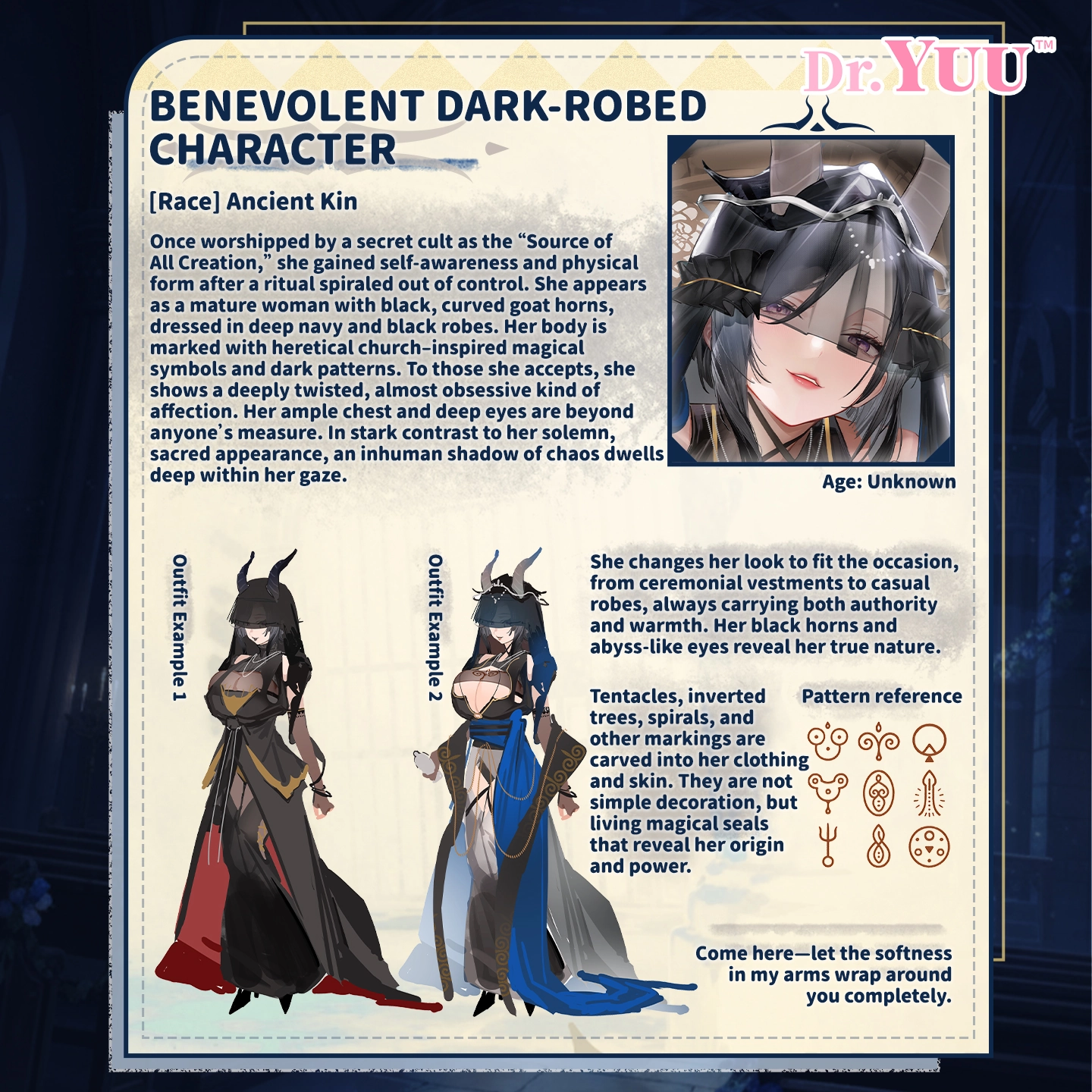Dr.YUU anime character profile for breast shaped male masturbator theme design