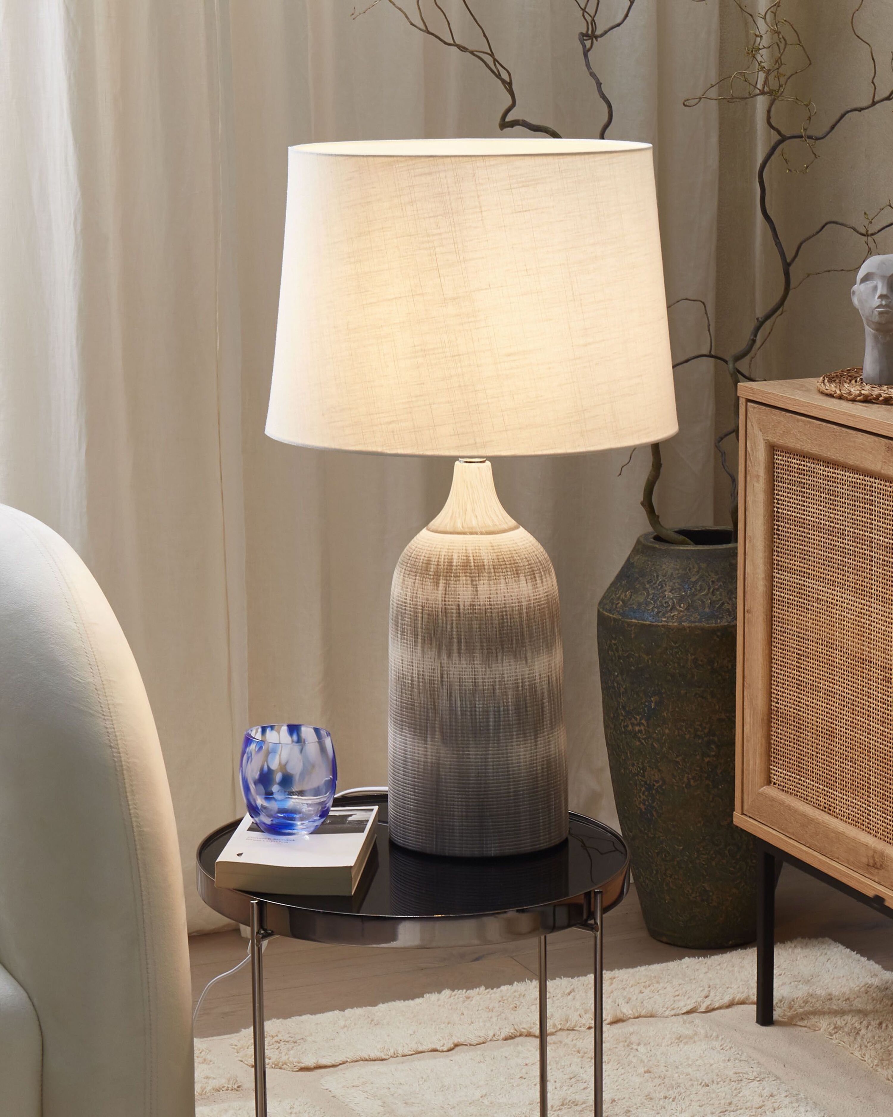 Table Lamp GEORGINA Ceramic Grey