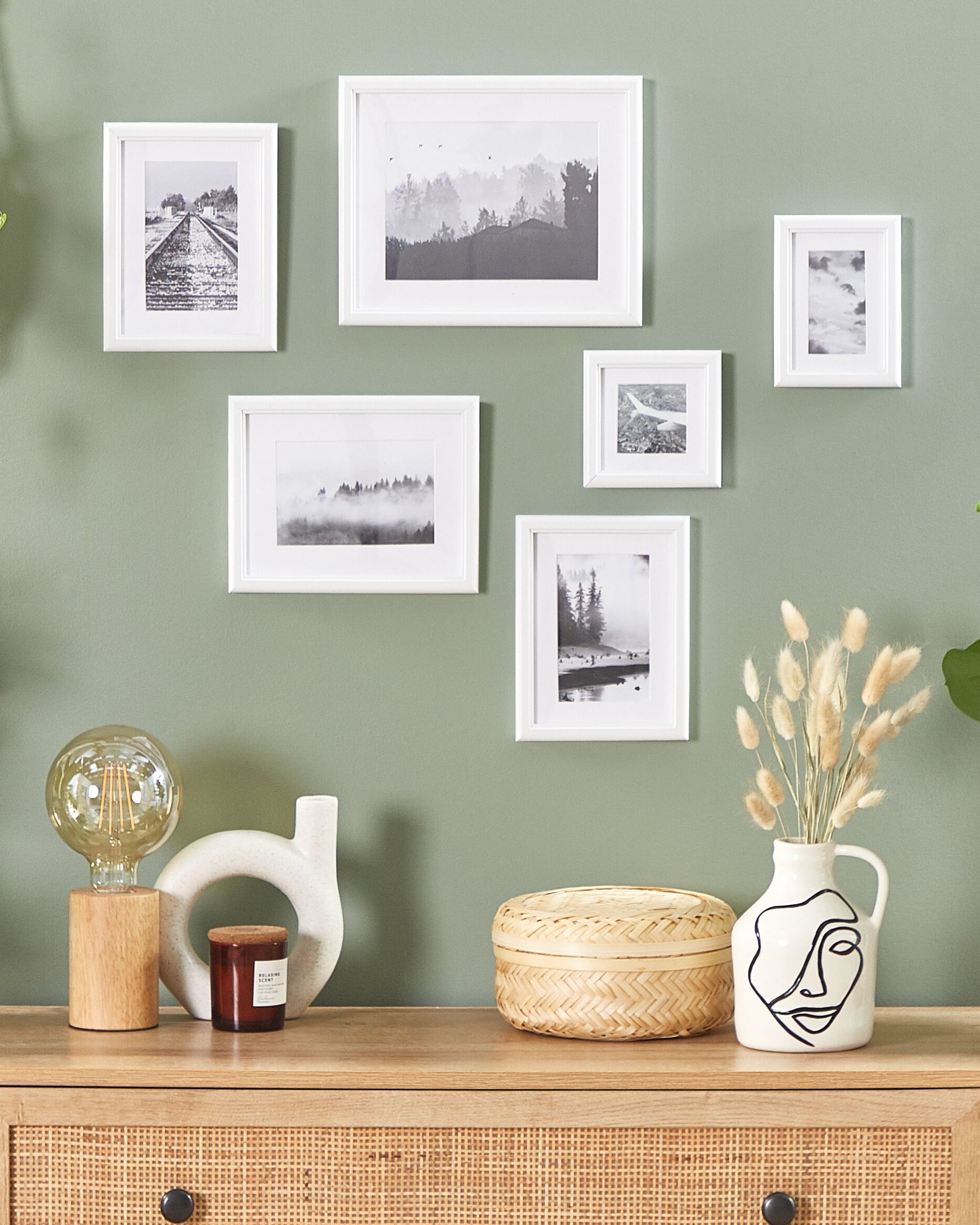 Set of 6 Photo Frames ZINARE Landscape White