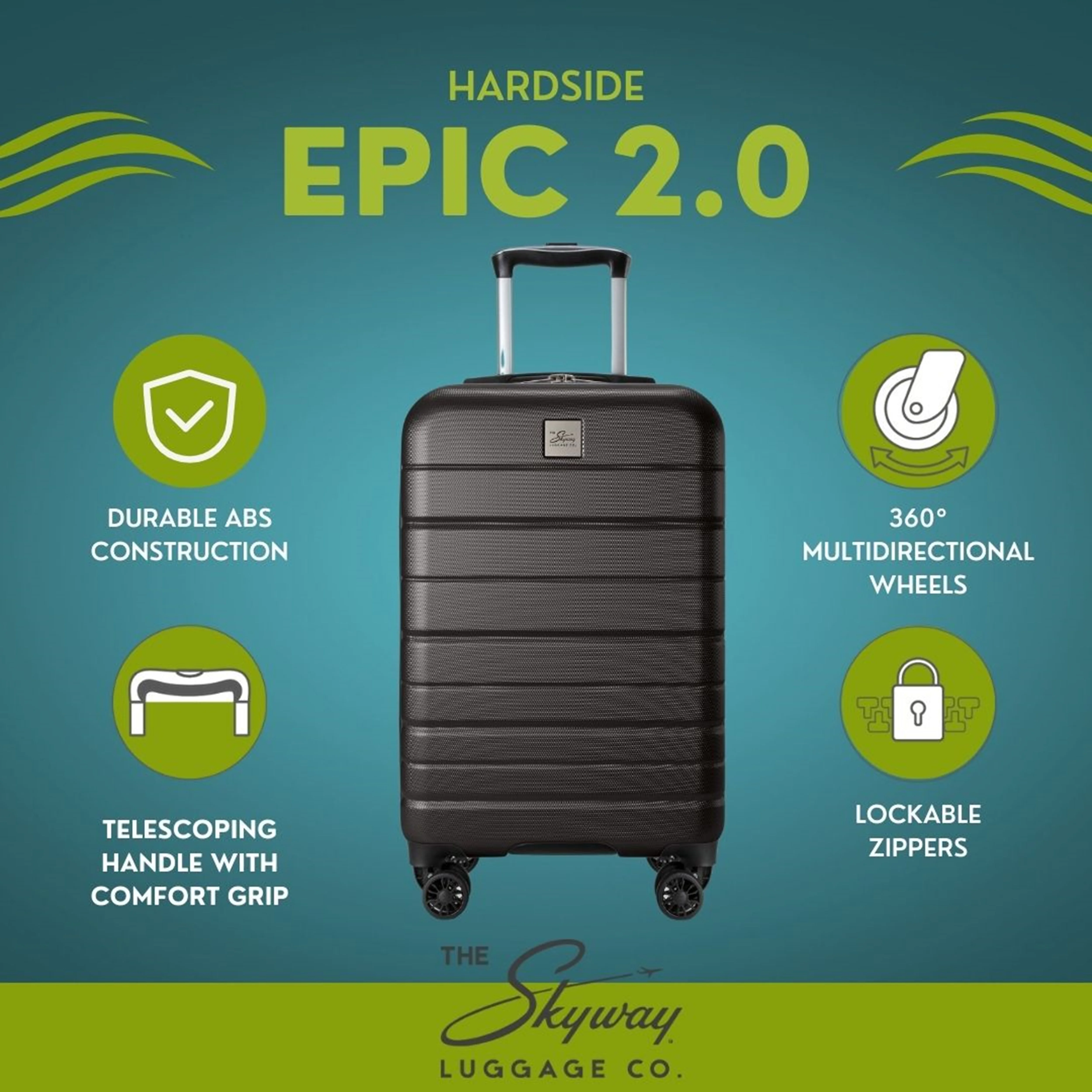 Skyway Luggage Epic 2.0 24" Hardside 8-Wheel Medium Check-In Spinner - Image 35