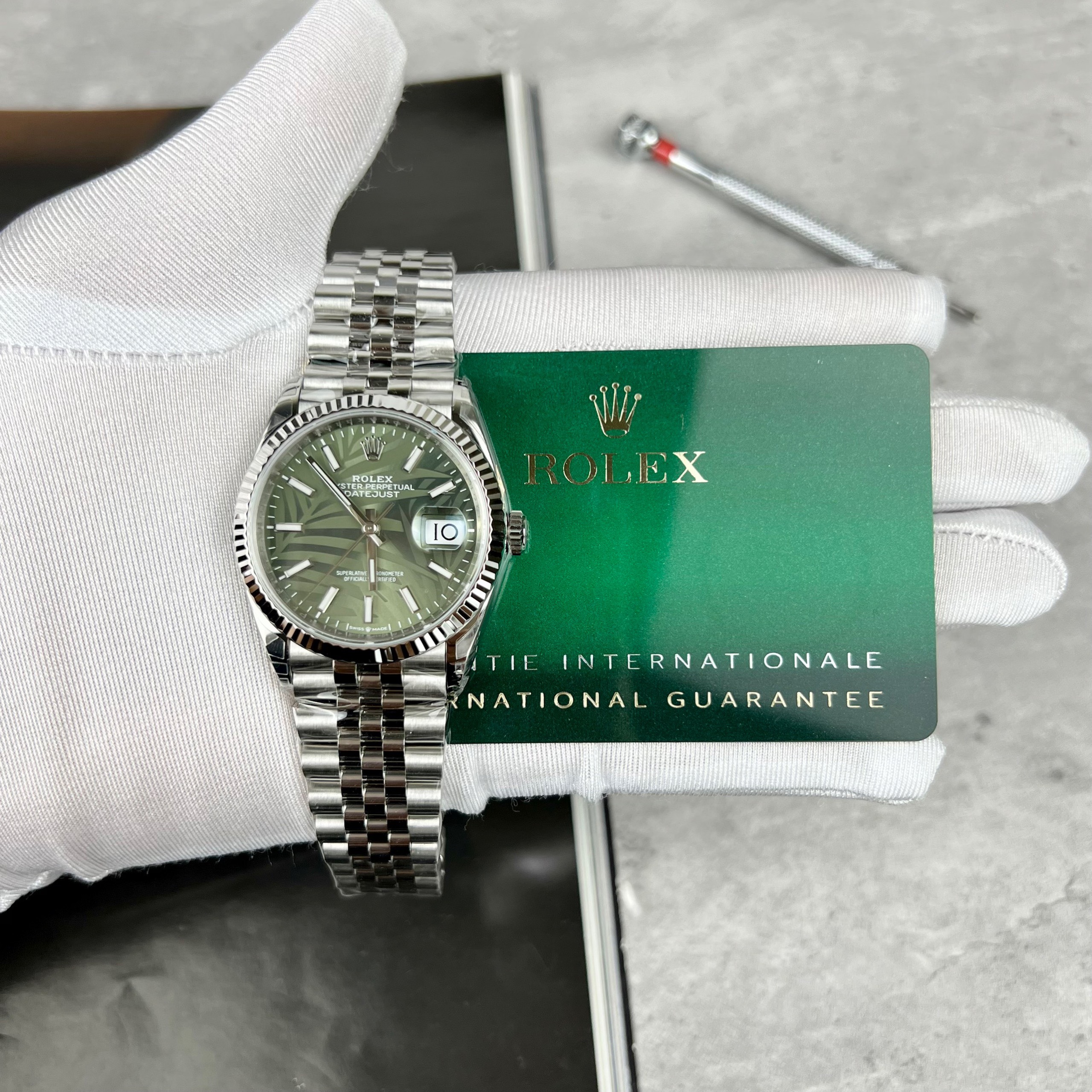 Rolex Replica 1:1 Watch DateJust 126234 Palm Leaf Dial Factory VS 36mm - Elite Watch Atelier