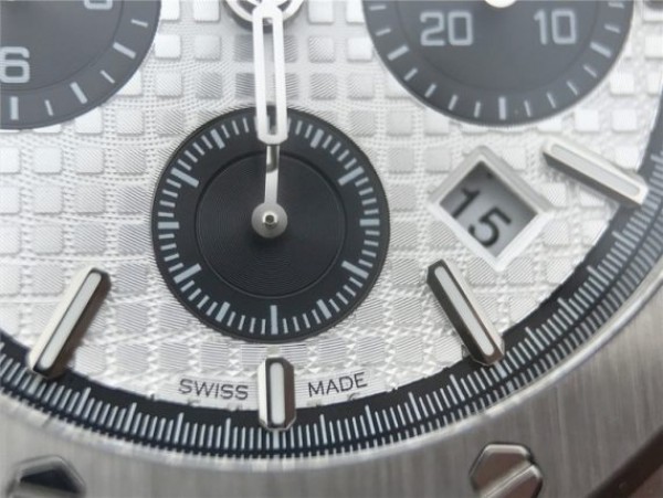 Replica Audemars Piguet Royal Oak Chronograph SS JHF White/Black Dial SS Bracelet A7750 - Top club